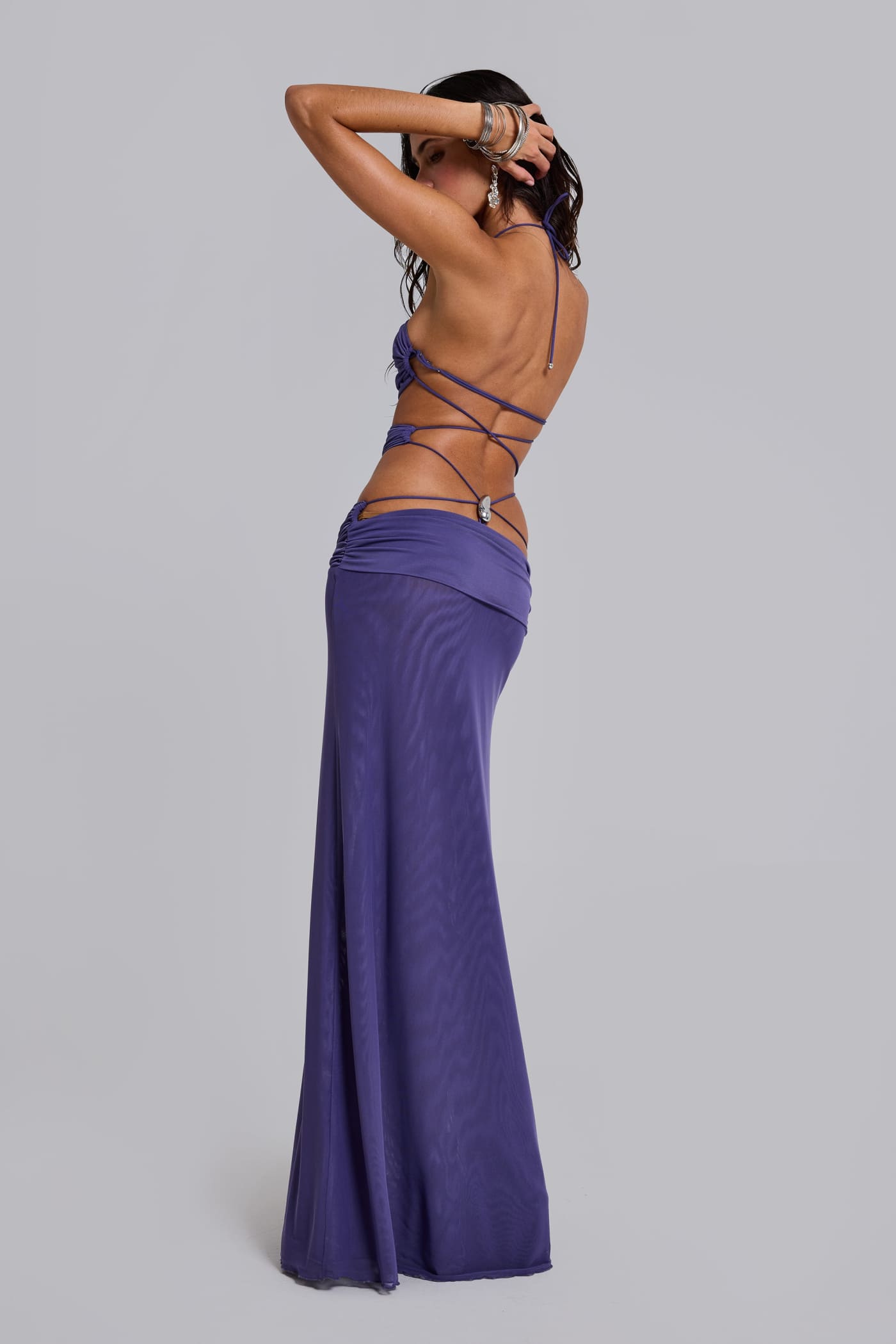 Amara Strappy Maxi Dress with Metal Trims