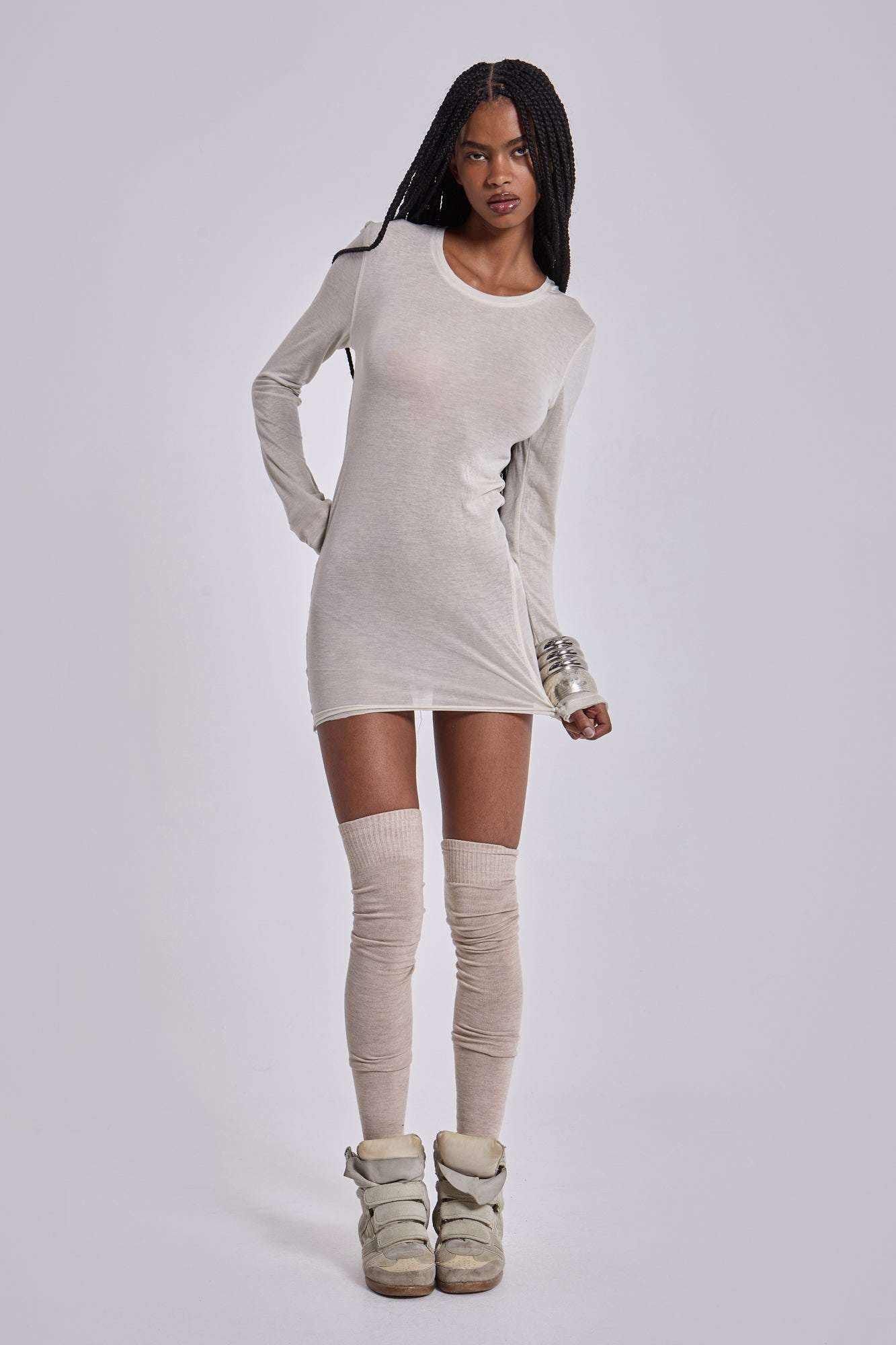 Oatmeal Mist Mini Dress