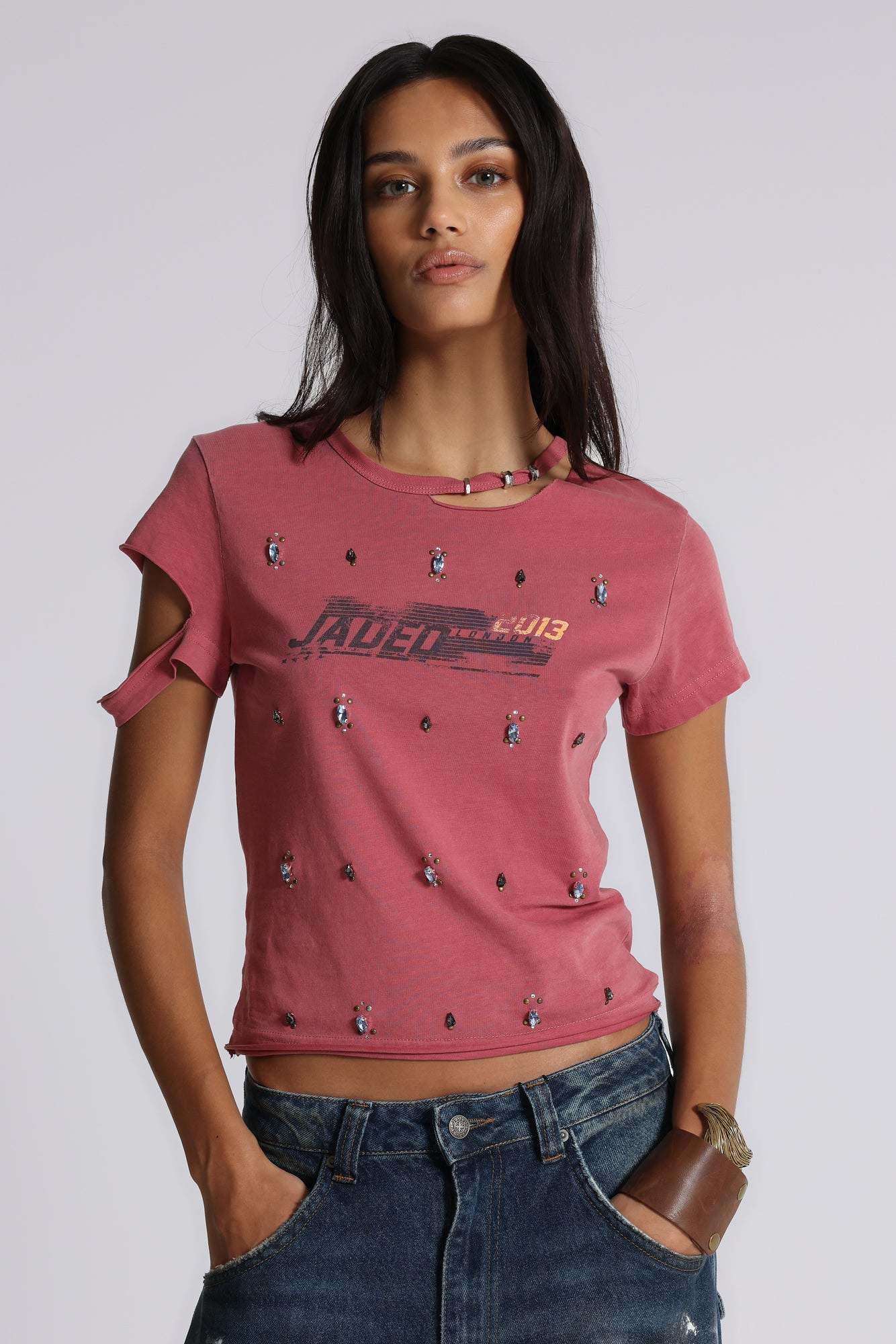 Rally Distressed Embellished Tee