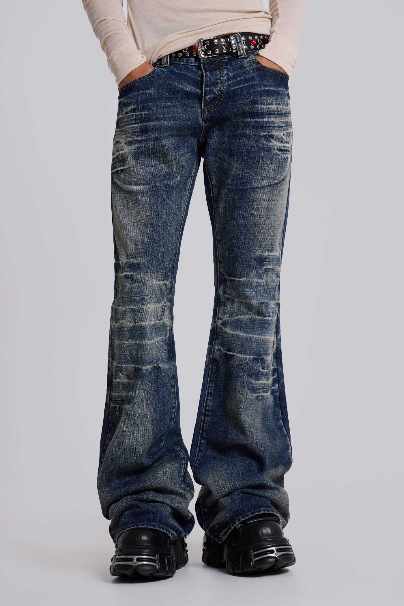 RICH & SKINNY blue jeans Jaded Starry Nite 26 luxe designer flare celebrity