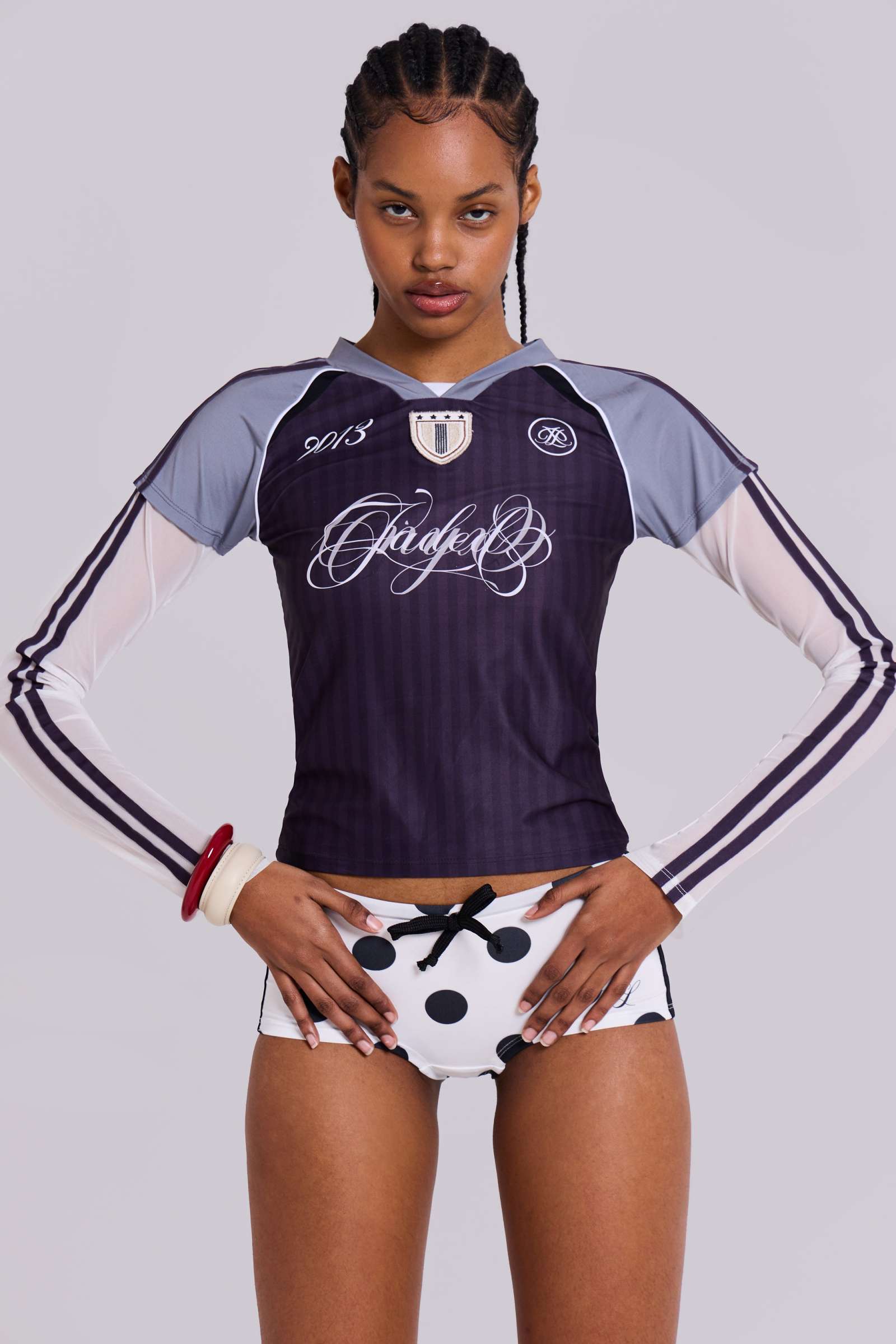 No.13 Polka Dot Football Mini Shorts