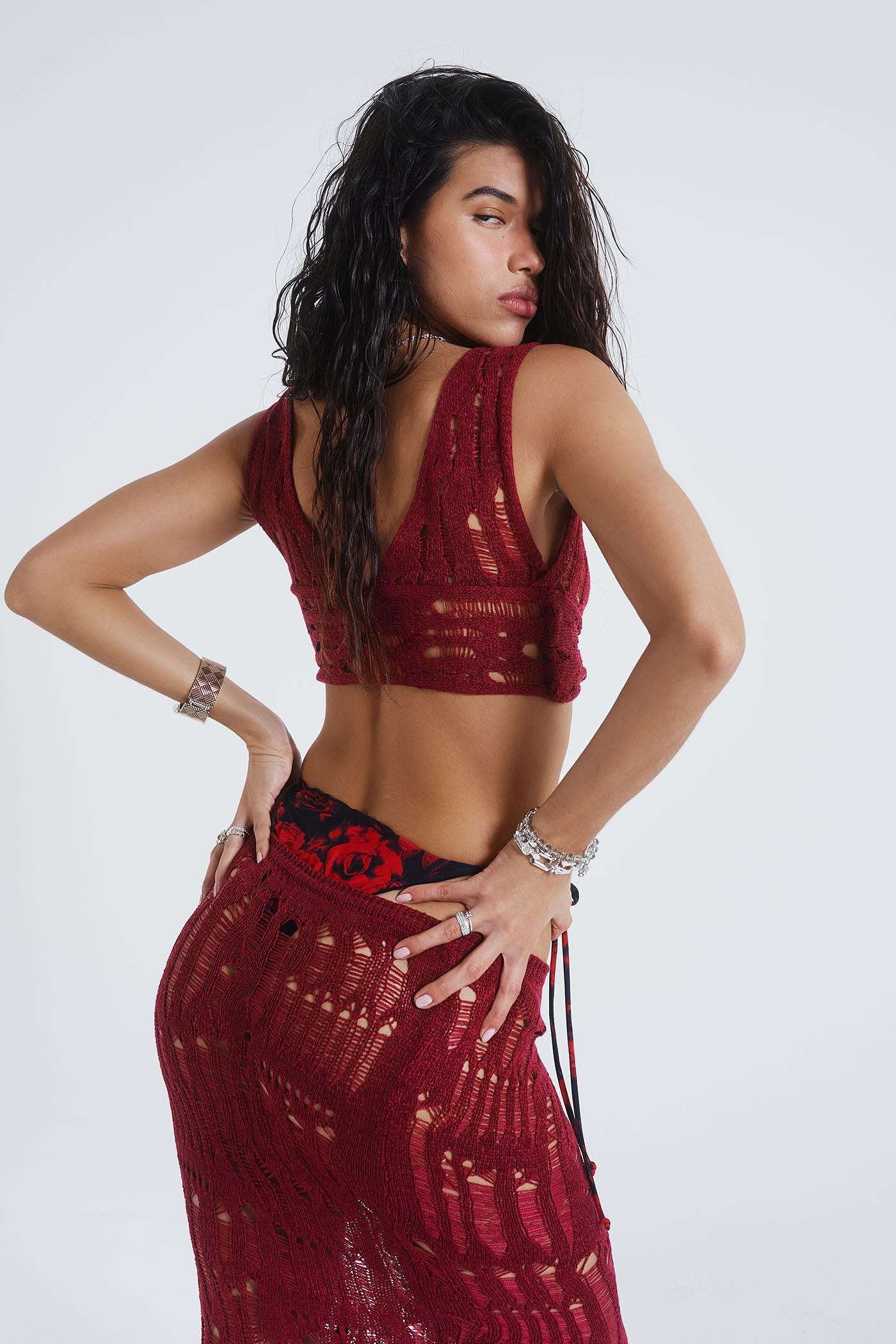 Shop Odette Laddered Wrap Knit Top | Jaded London | Clothing