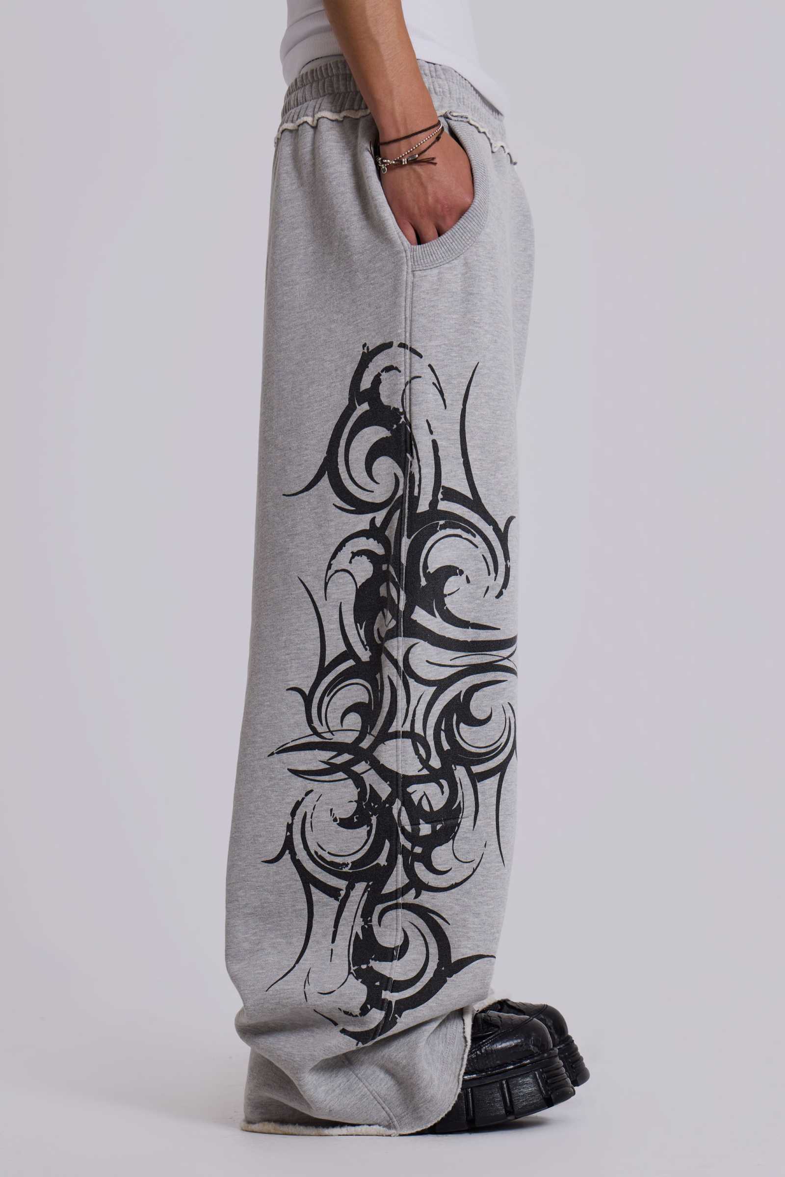 Grey Baggy Blade Joggers