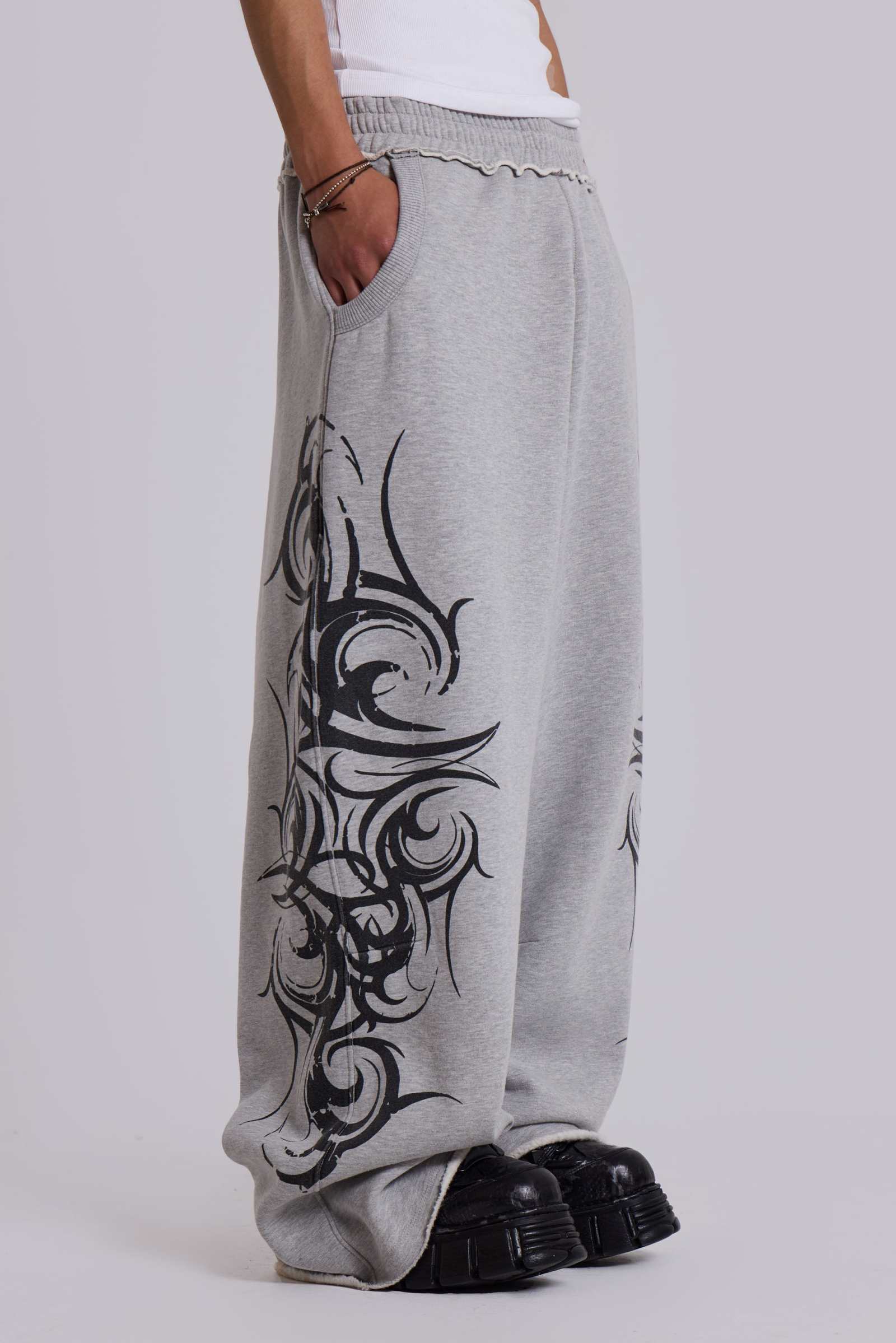 Grey Baggy Blade Joggers