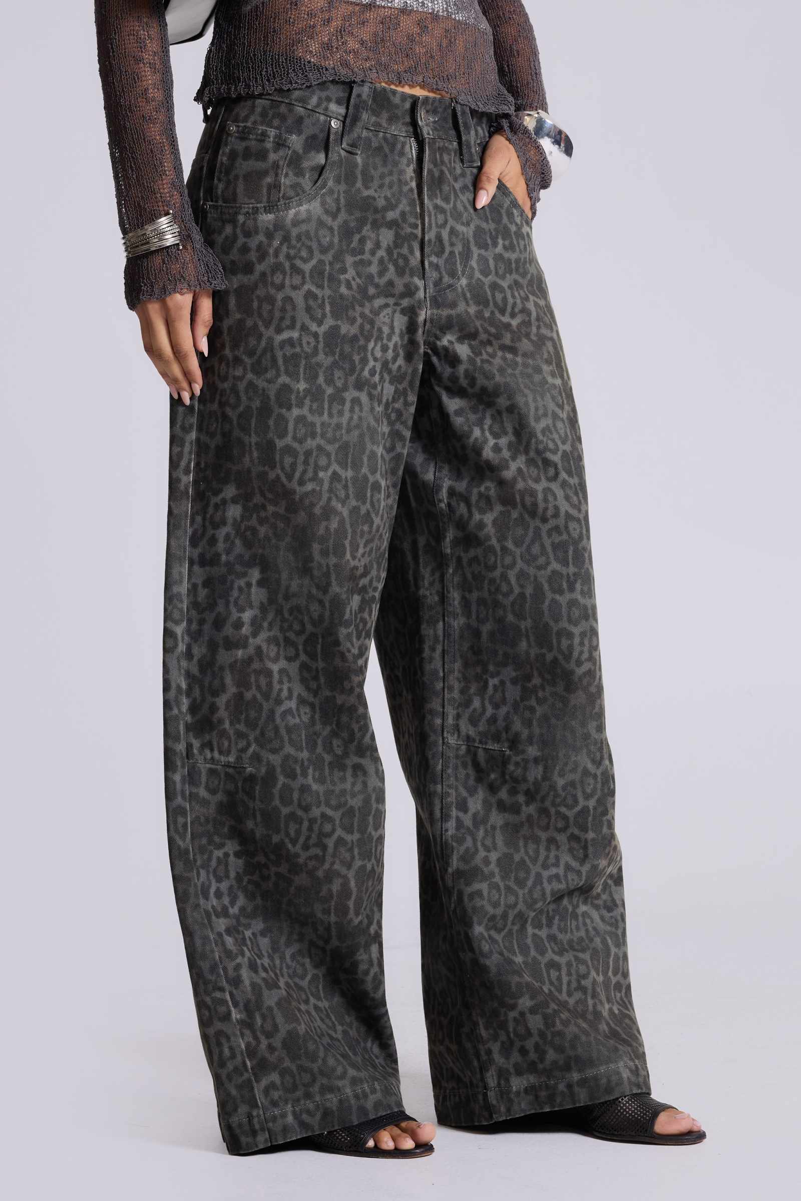 Charcoal Leopard Fade Colossus Jeans
