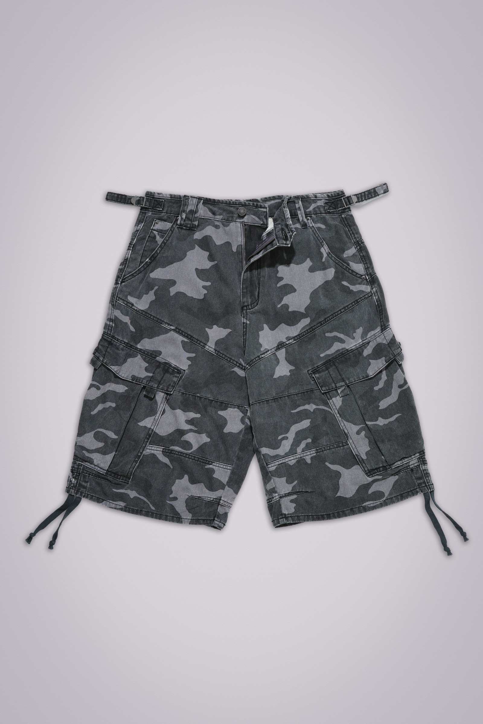 Black Cadet Camo Baggy Shorts