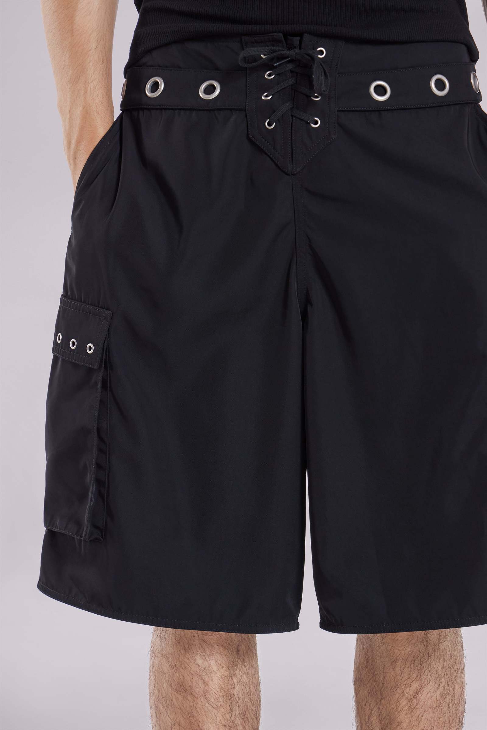 Black Eyelet Board Shorts