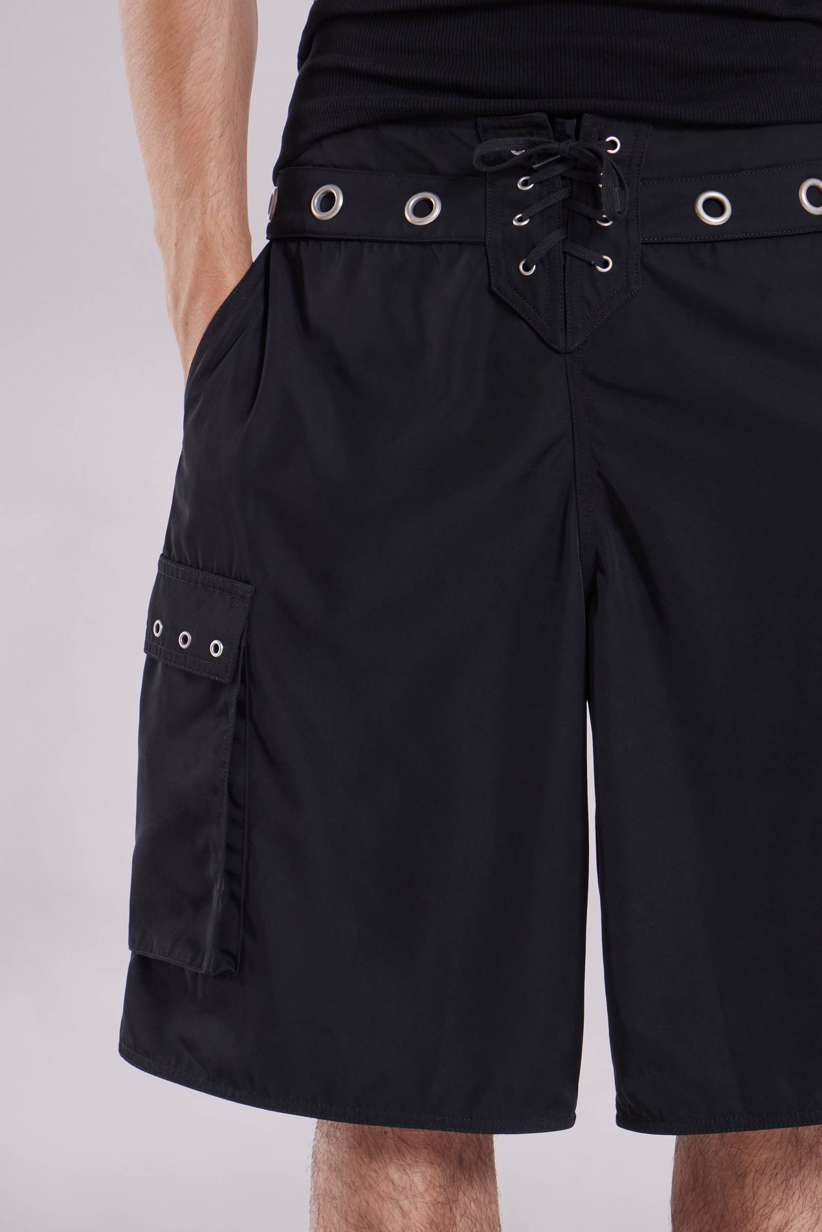 Black Eyelet Board Shorts