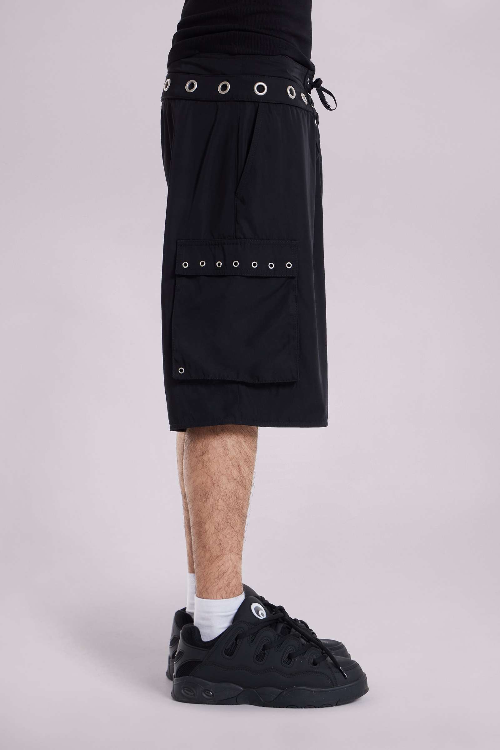 Black Eyelet Board Shorts
