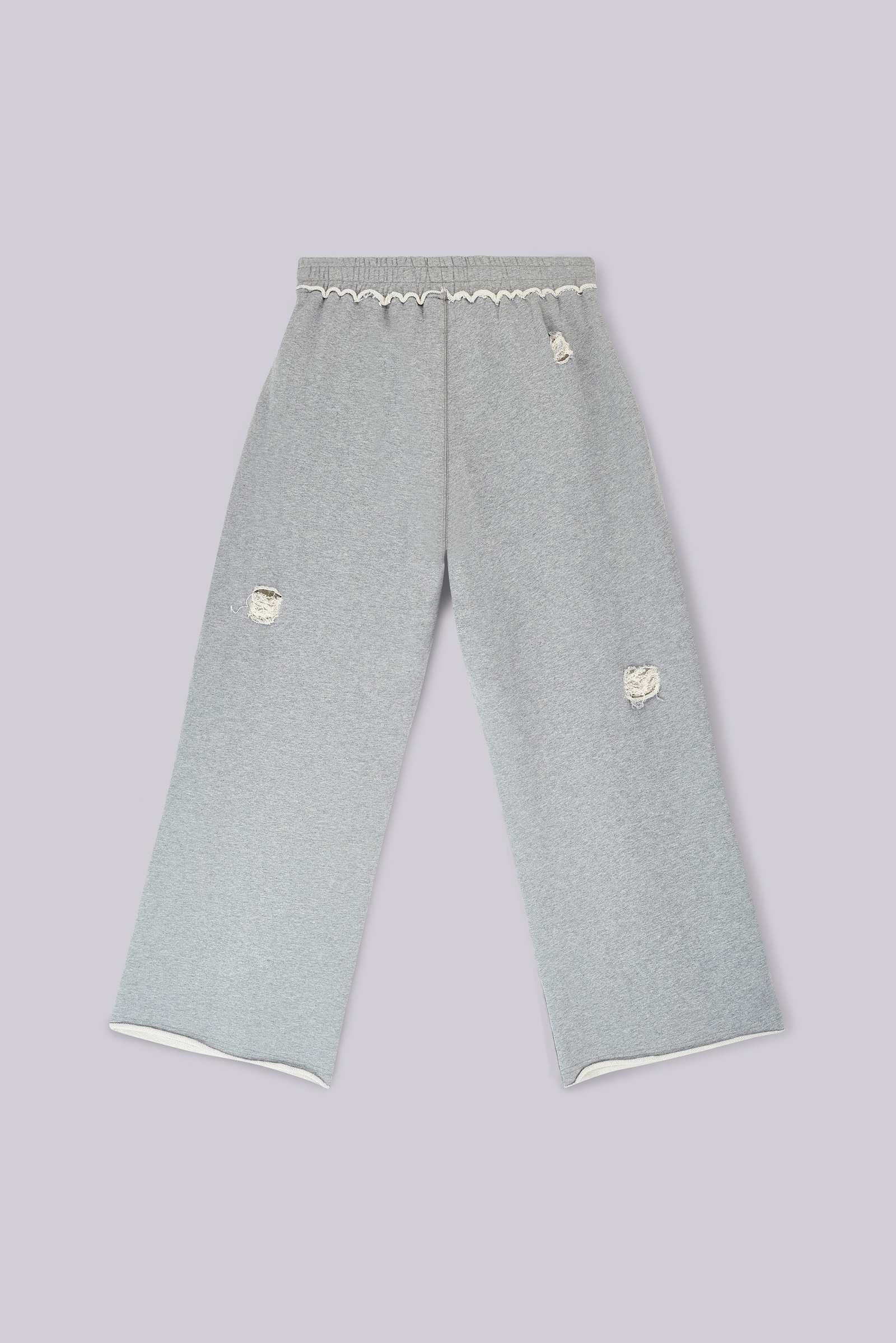 Distressed Grey Marl Baggy Monster Joggers