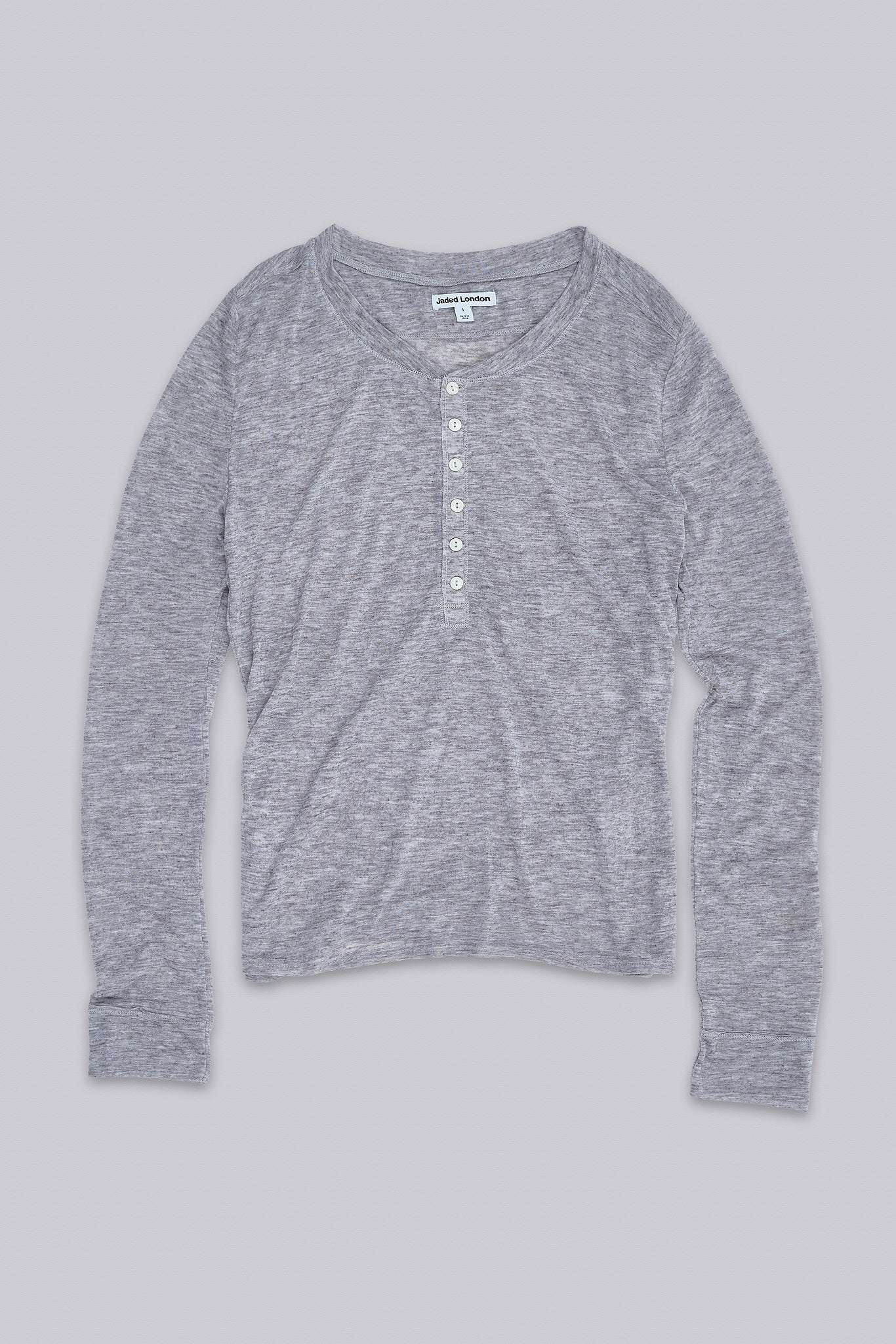 Grey Marl Haze Henley Top
