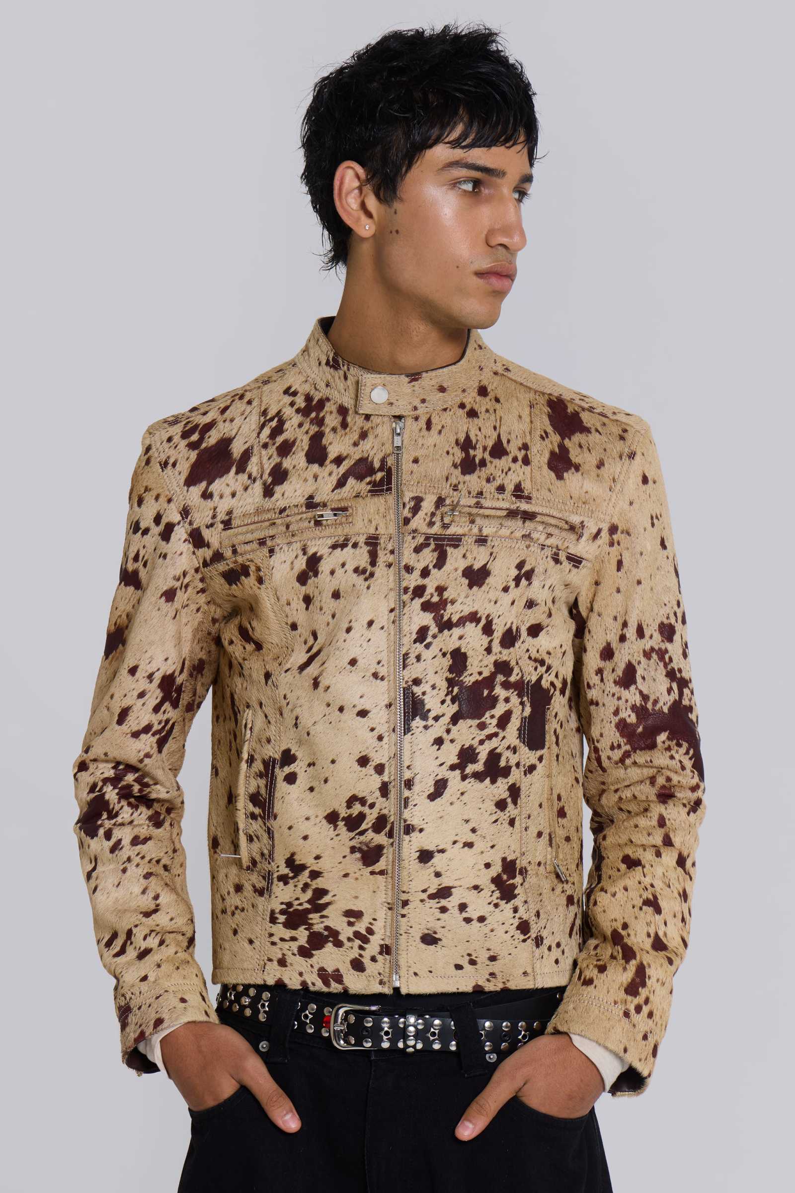 Cowhide Real Leather Piston Jacket
