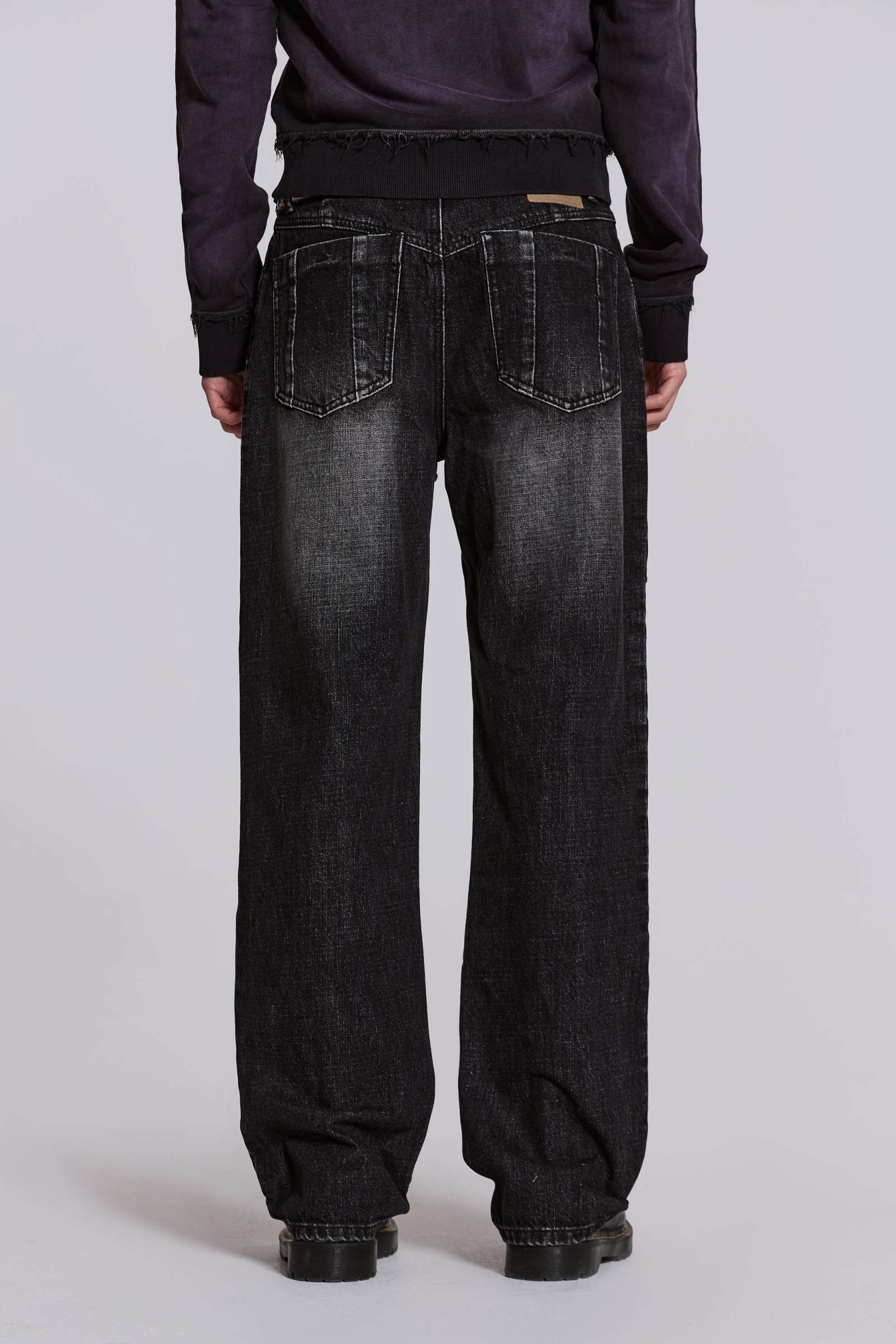 Shop Washed Black Stud Scott Jean | Jaded London | Clothing