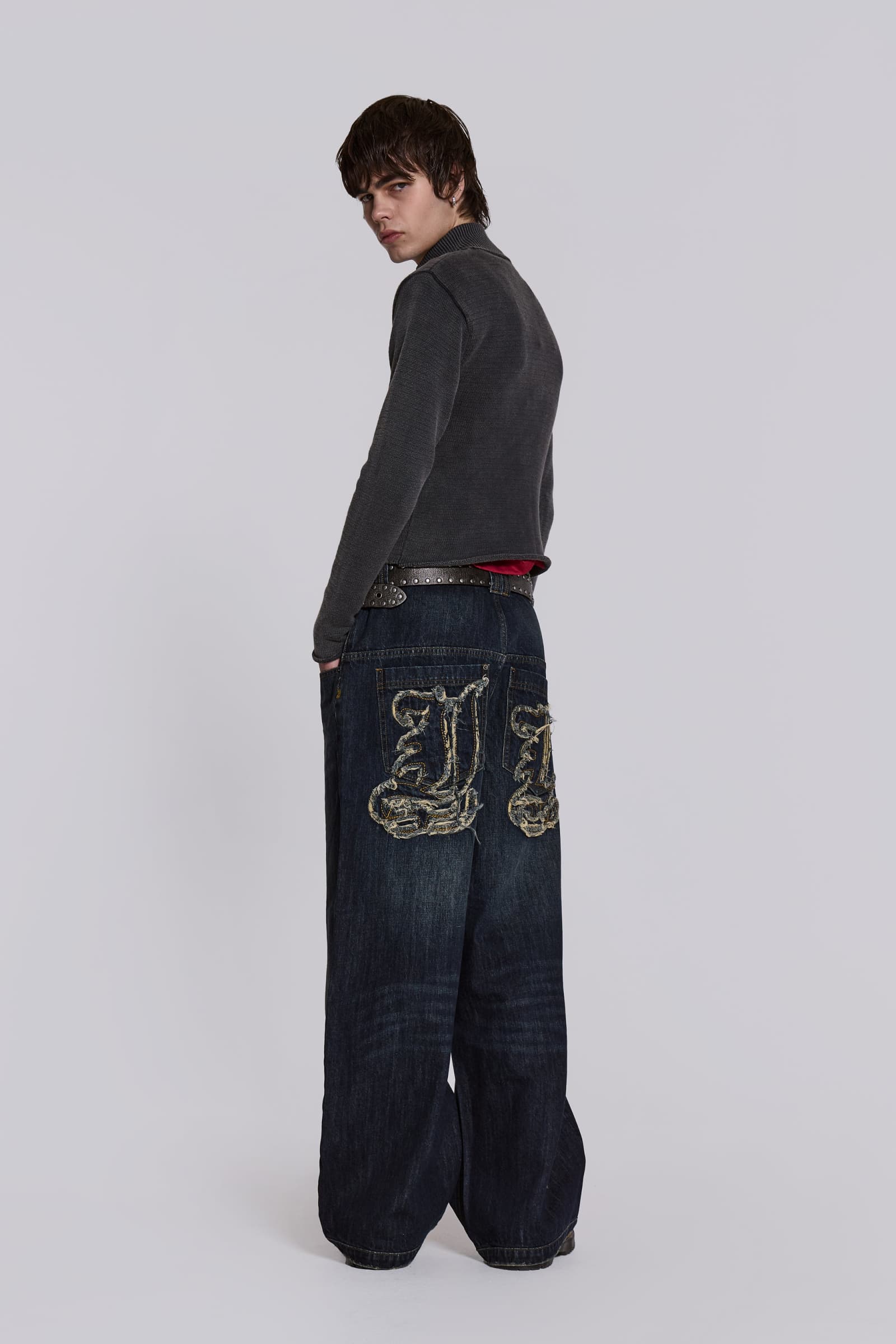 Shop Indigo J-L Colossus Jeans | Jaded London | Clothing