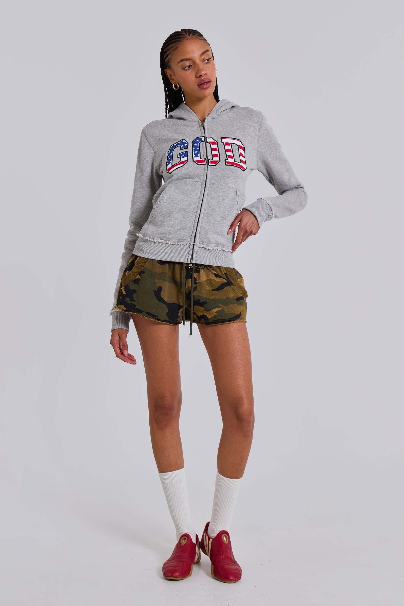 Grey Marl 'God' Mini Monster Hoodie