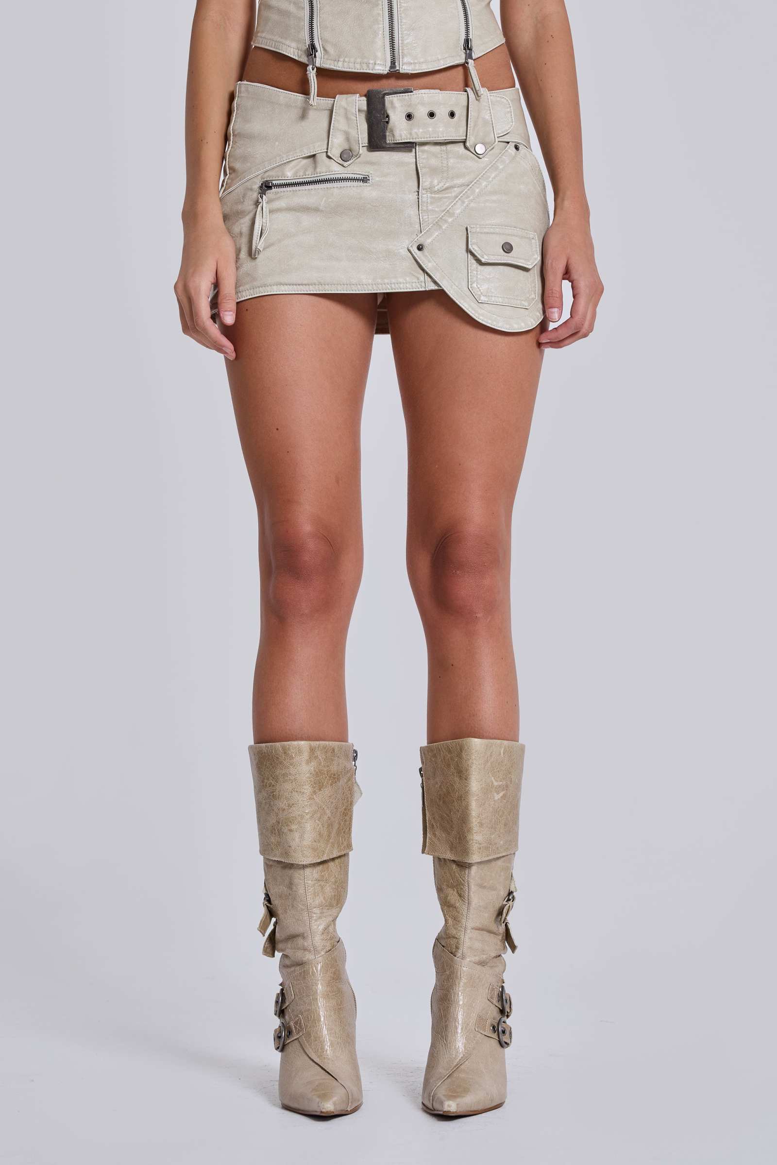 Axel Faux Leather Mini Skirt