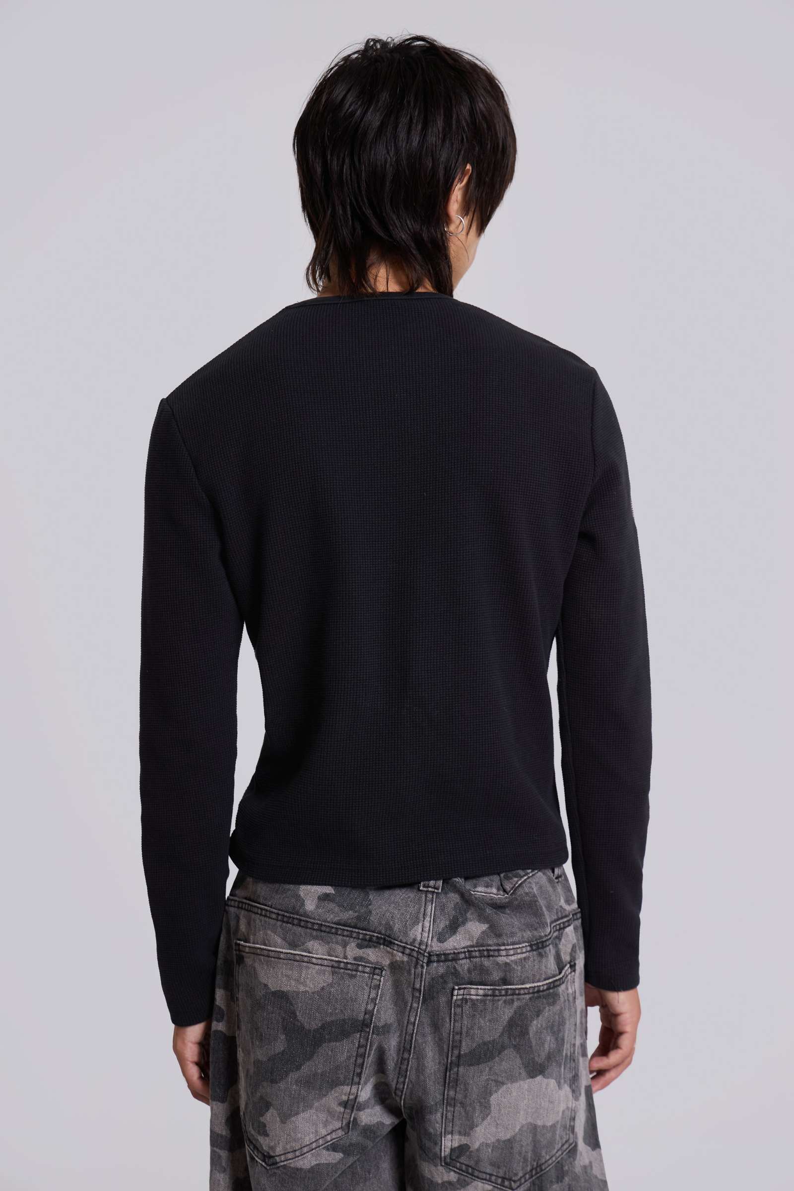 Badge Waffle Long Sleeve Tee