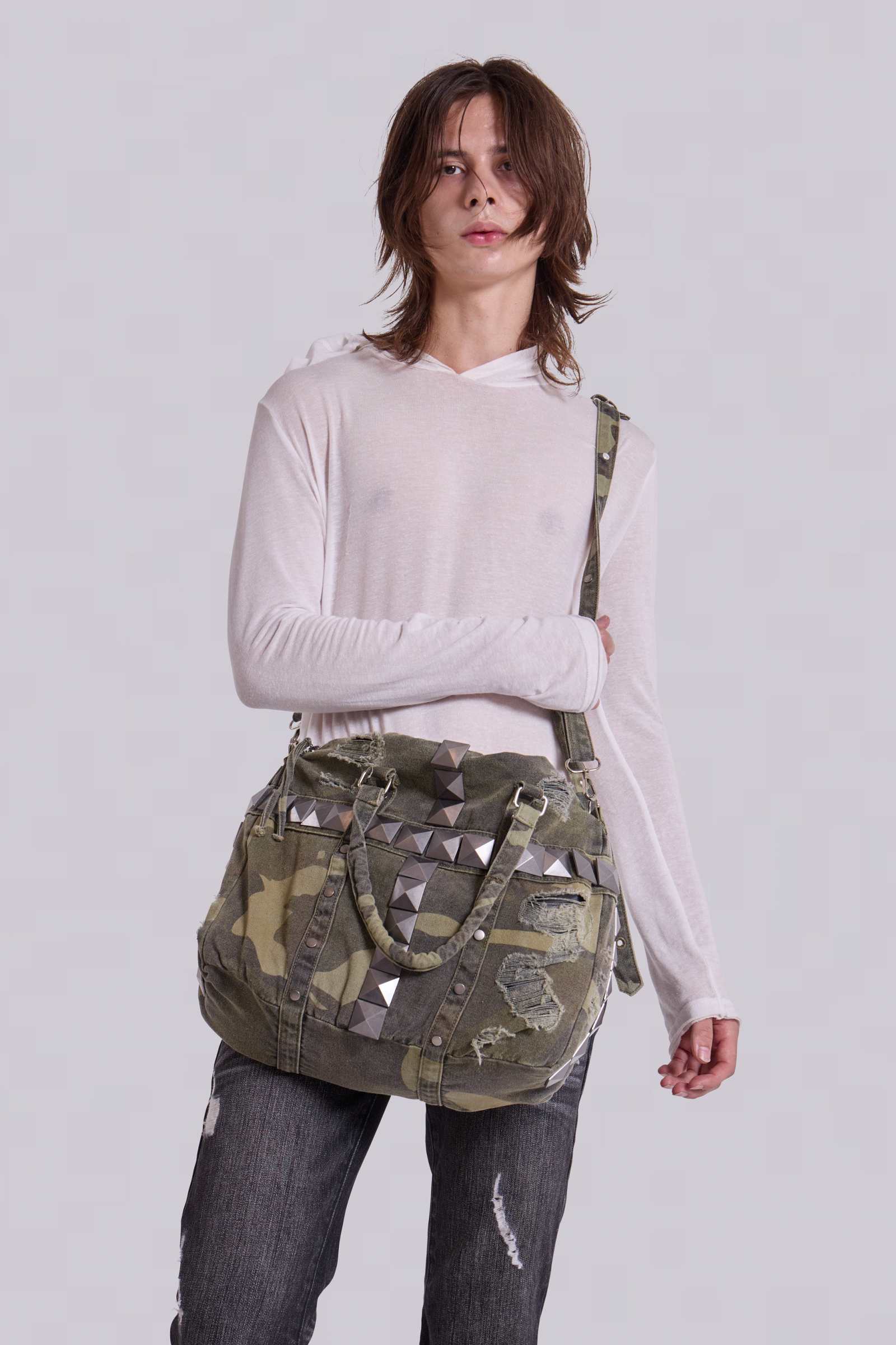 Trinity Camo Studded Bag | Jaded London | Clothing