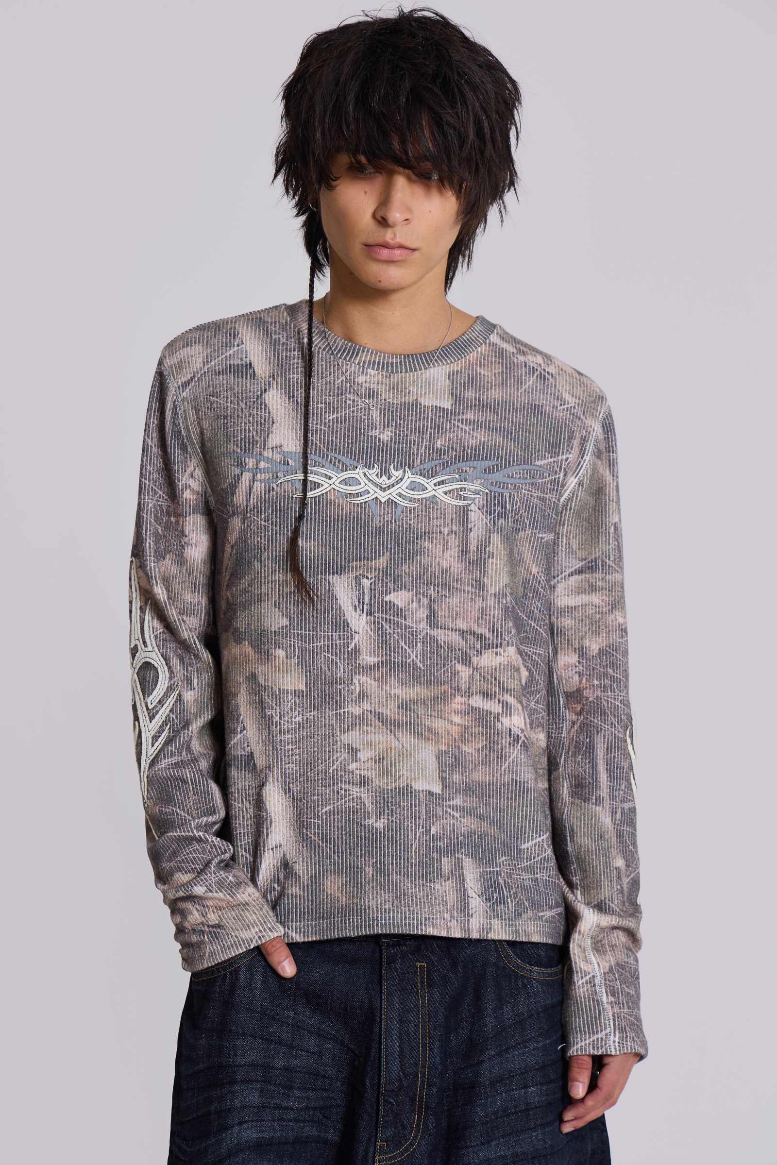 Woodland Camo Tattoo Applique Top