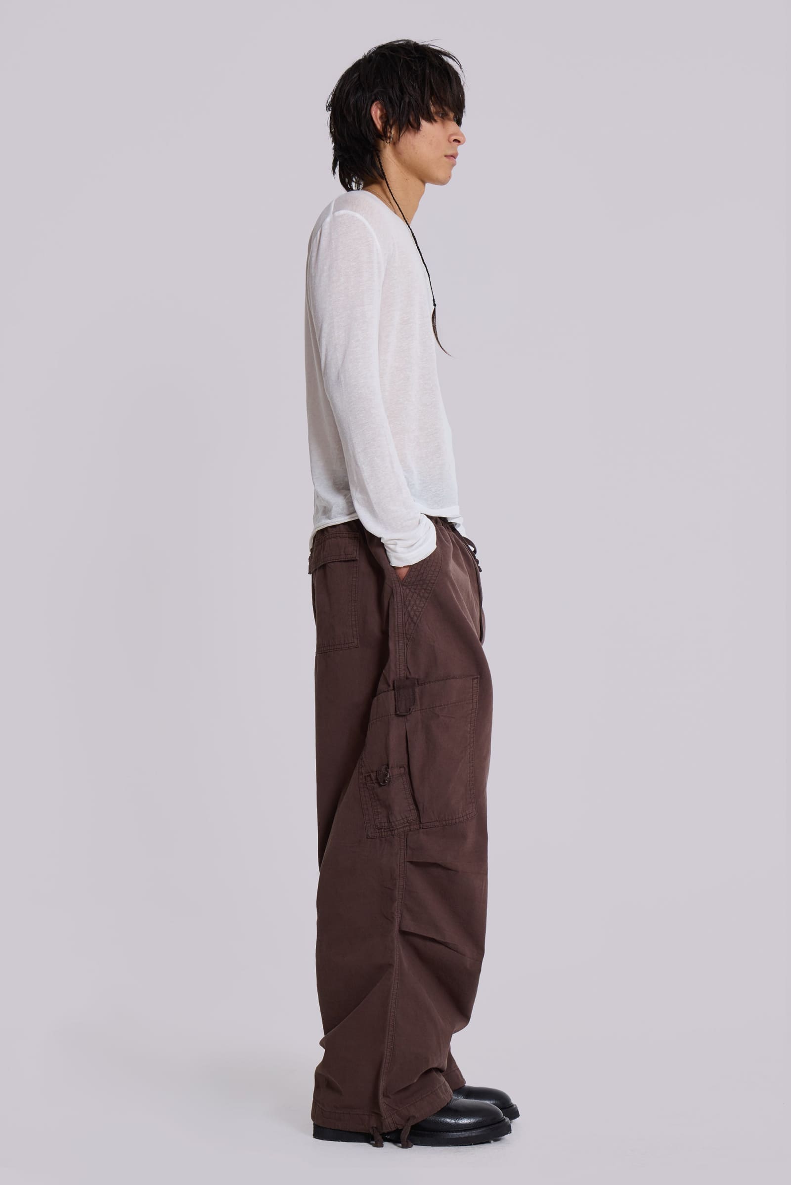 Shop Brown Parachute Cargo Pants | Jaded London | Clothing Shop Brown Parachute Cargo Pants | Jaded London | Clothing