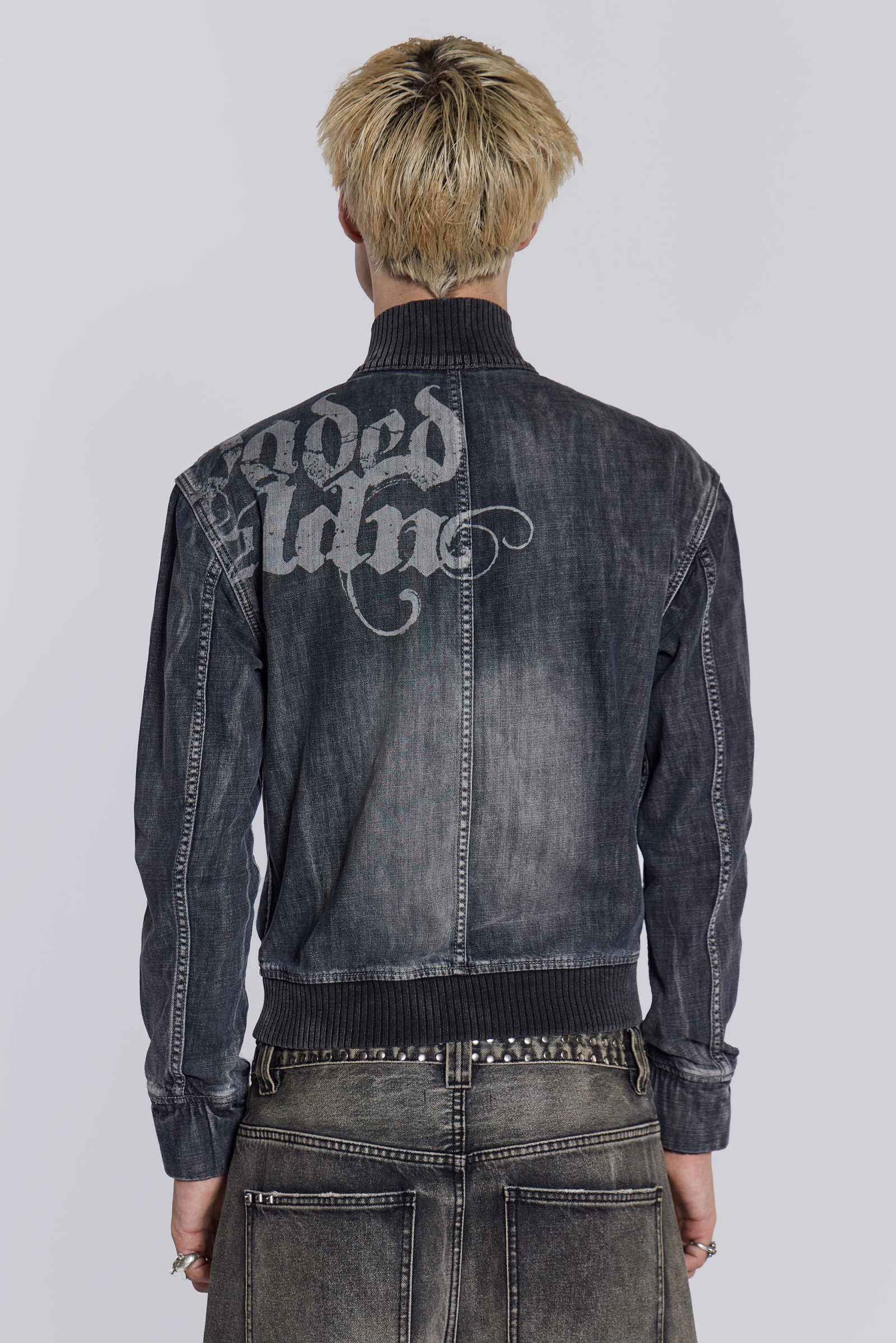 Smoke Denim Bomber