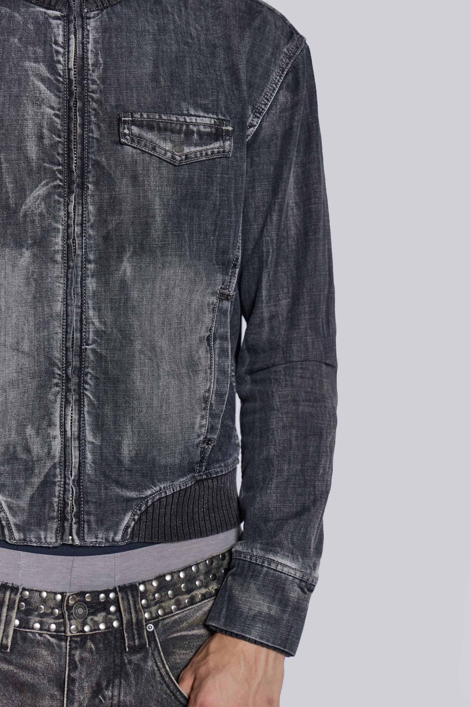 Smoke Denim Bomber