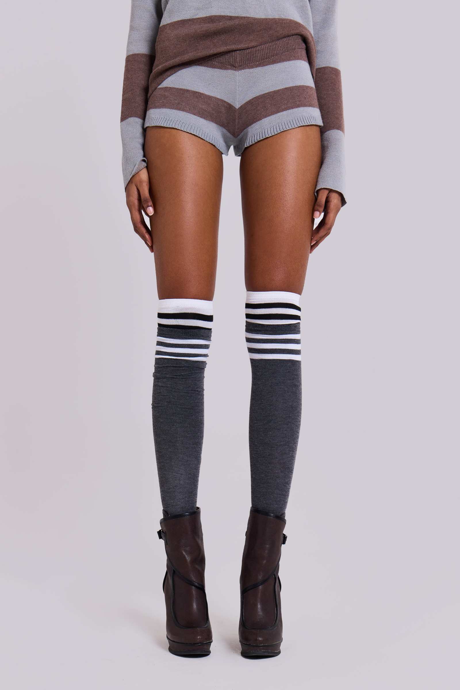 Team 93 Studded Knit Mini Shorts