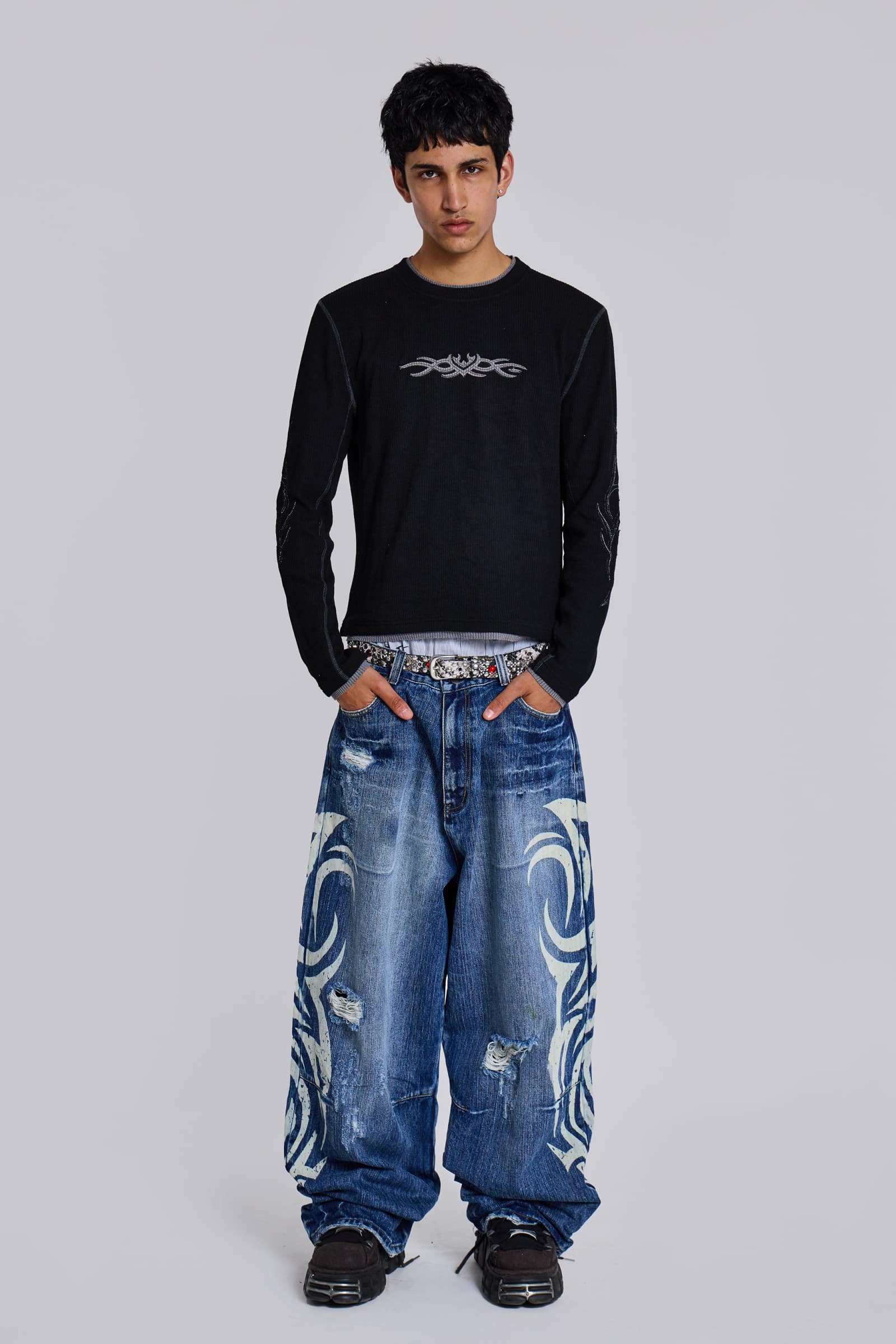 Jaded London Light Wash Low Rise Colossus Fit Oversized