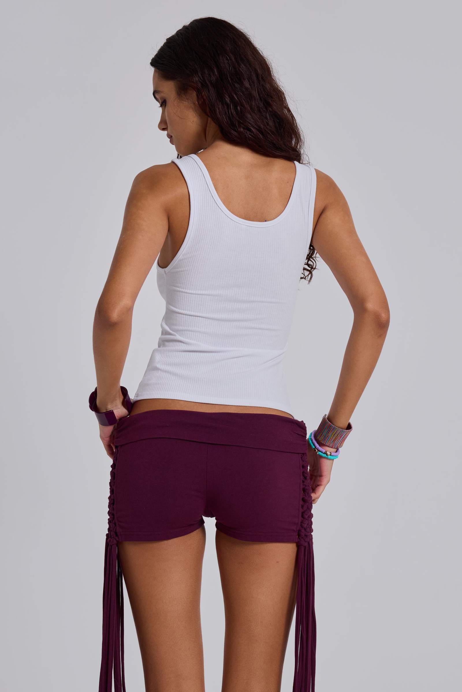 Anirae Macrame Mini Shorts