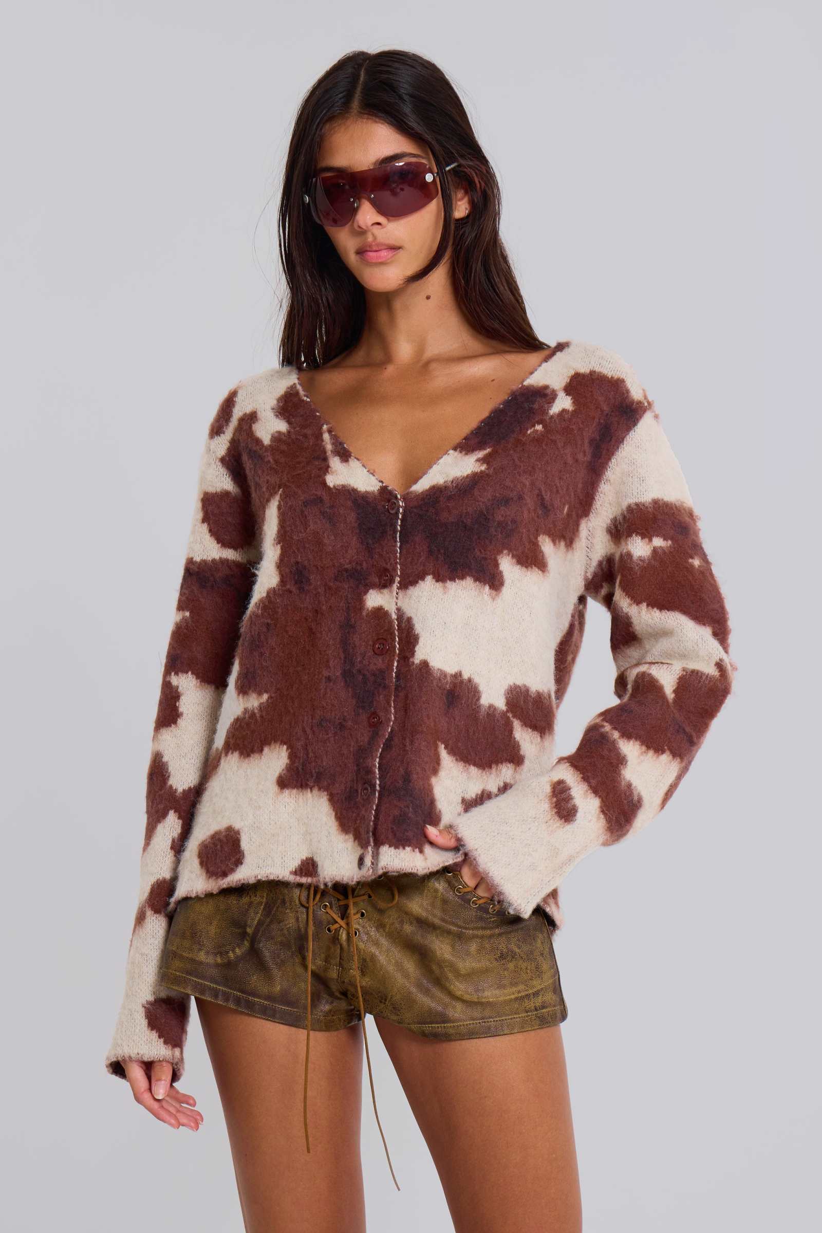 Cow Print Chuck Cardigan