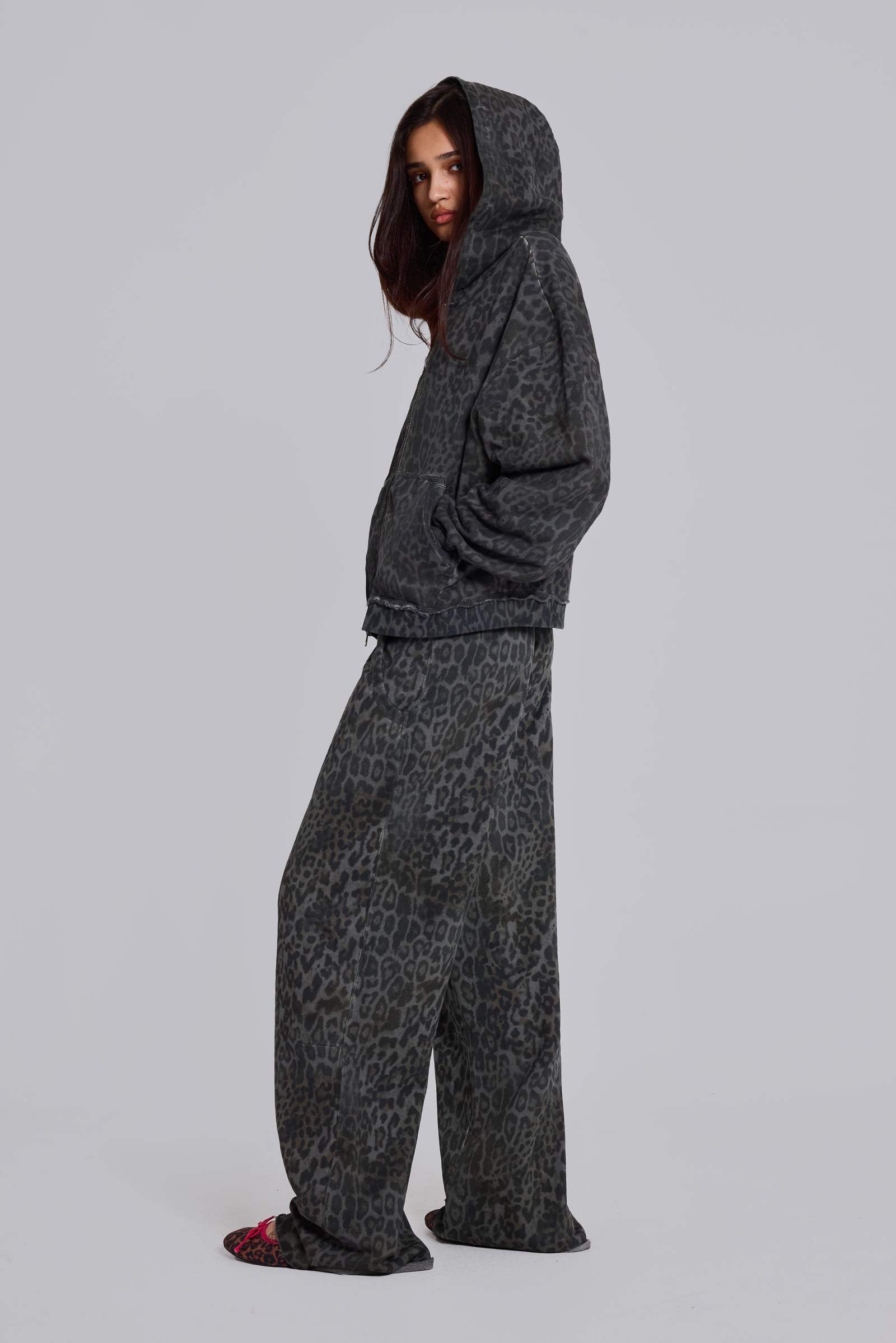 Charcoal Leopard Monster Hoodie | Jaded London | Clothing