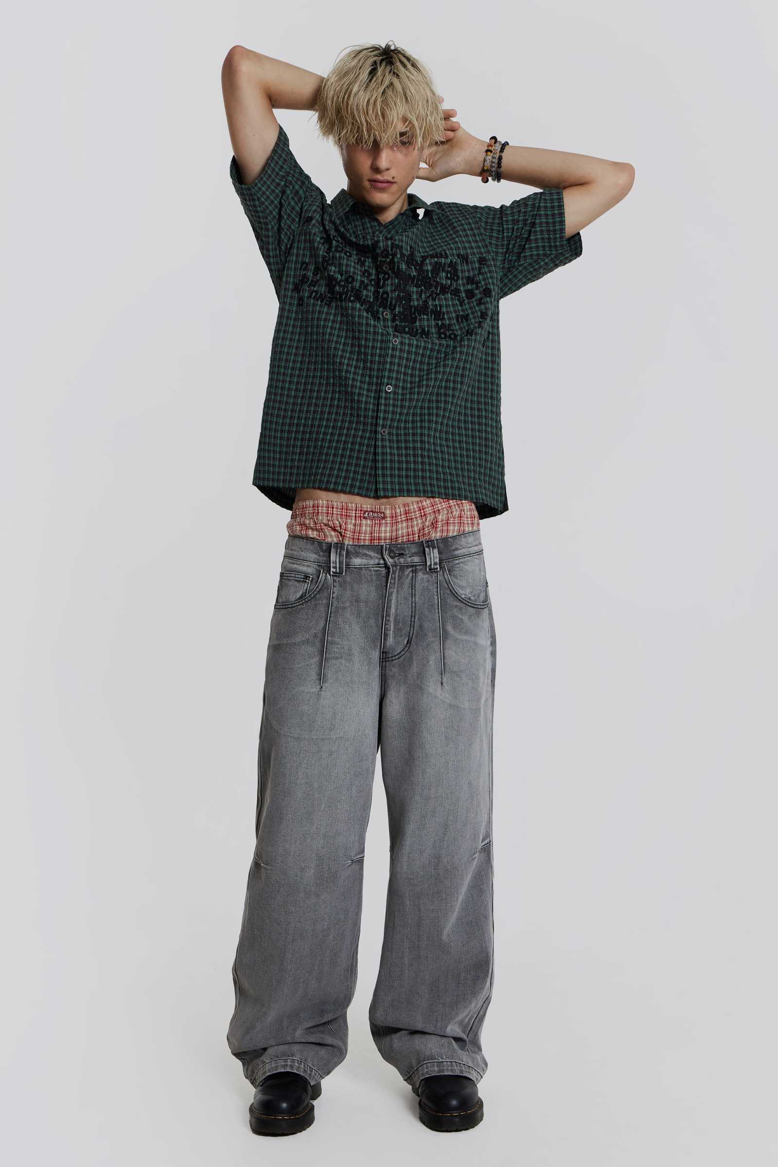 Grey Acid Razor Jeans