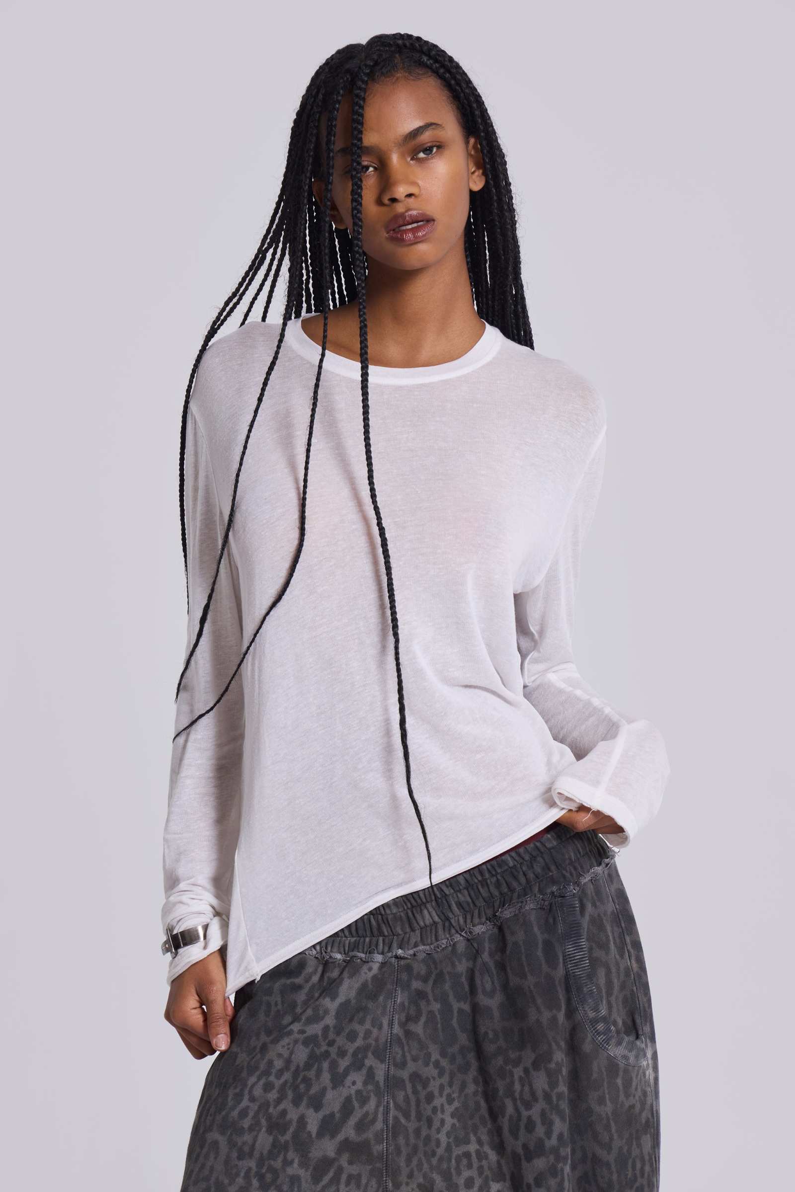 White Mist Long Sleeve Top