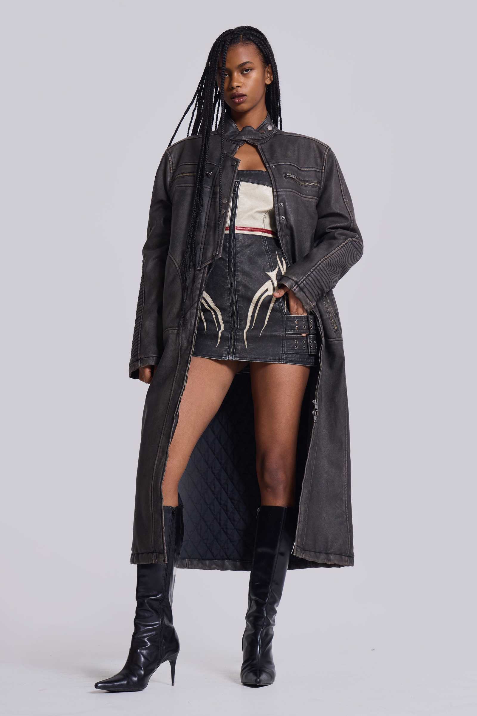 Xiva Motocross Faux Leather Dress | Jaded London | Clothing Xiva Motocross Faux Leather Dress | Jaded London | Clothing
