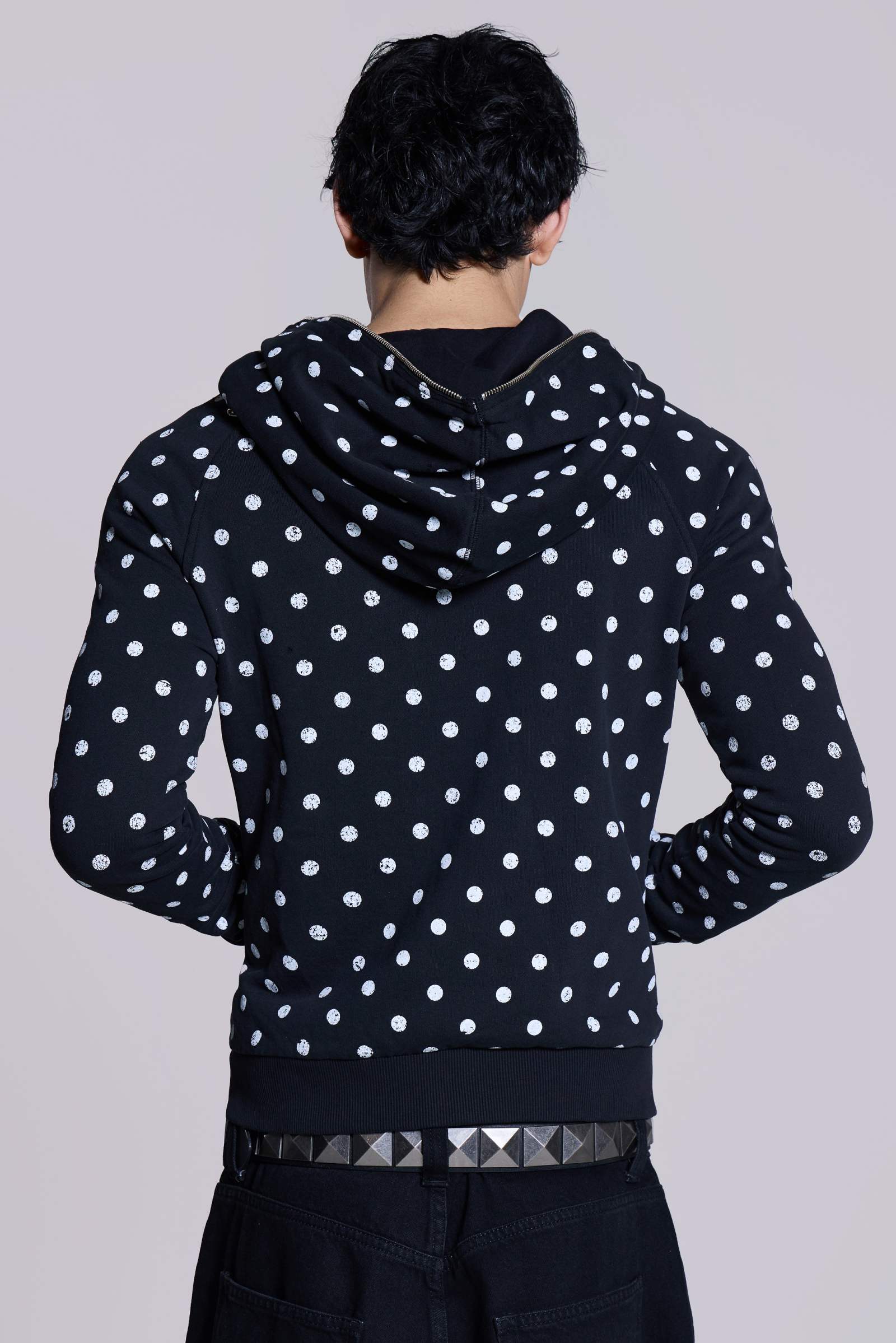 Mono Black Polkadot Mini Monster Hoodie