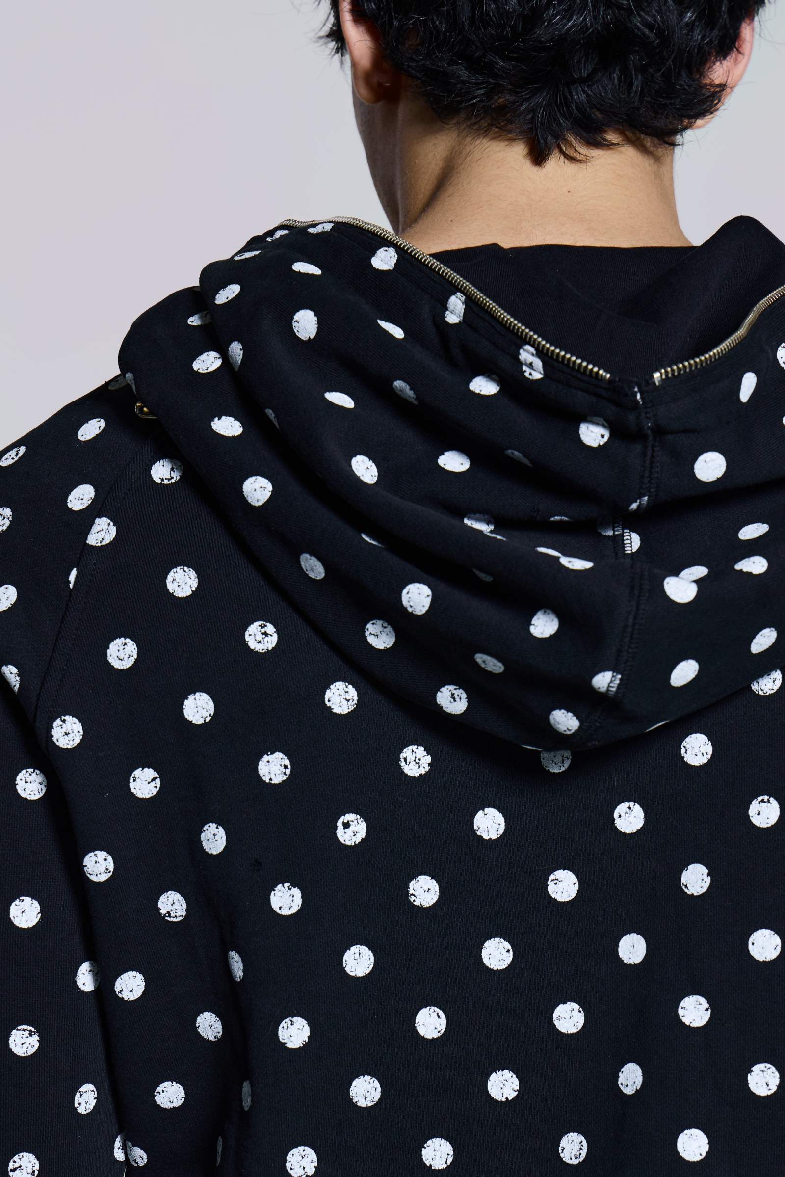 Mono Black Polkadot Mini Monster Hoodie
