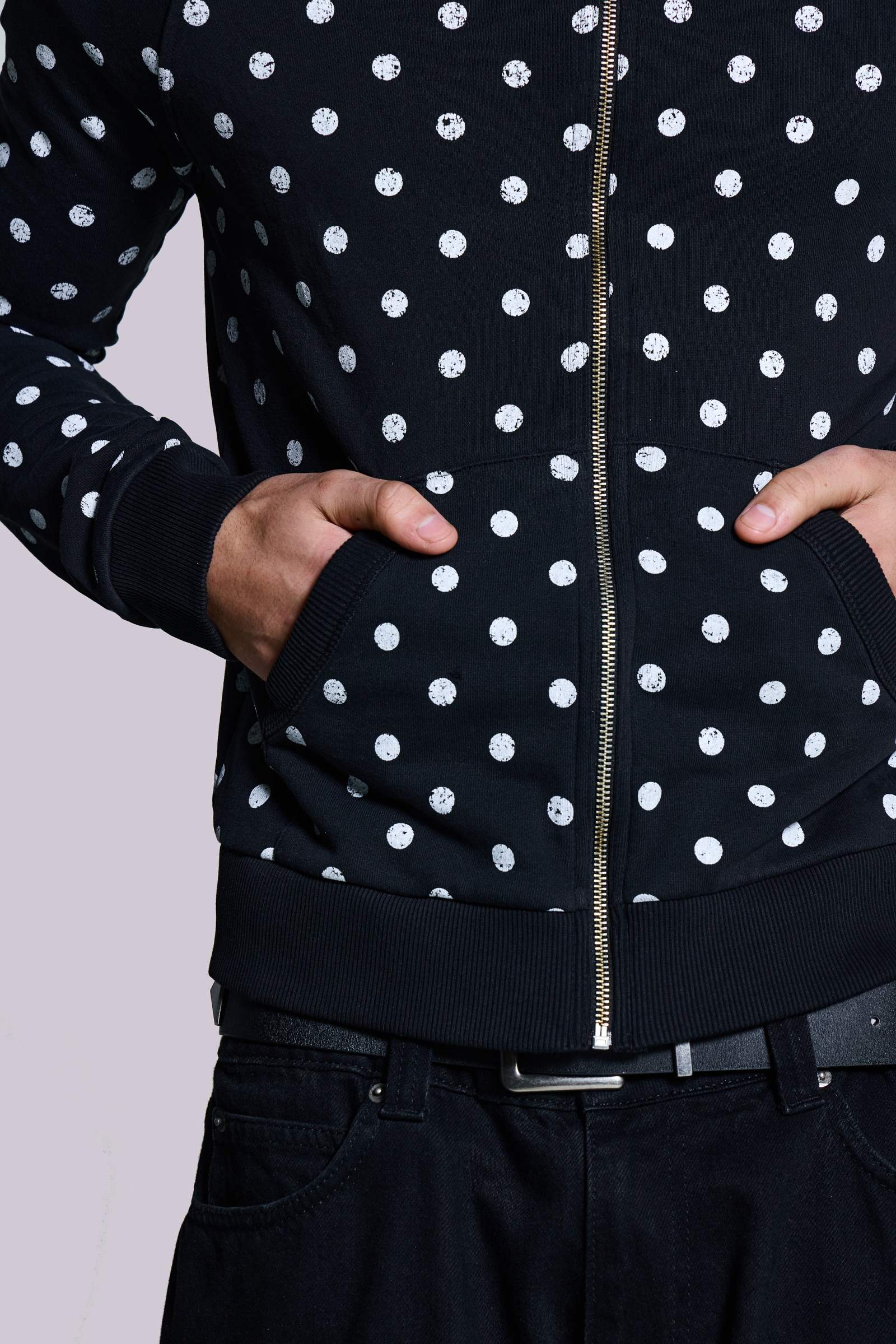 Mono Black Polkadot Mini Monster Hoodie