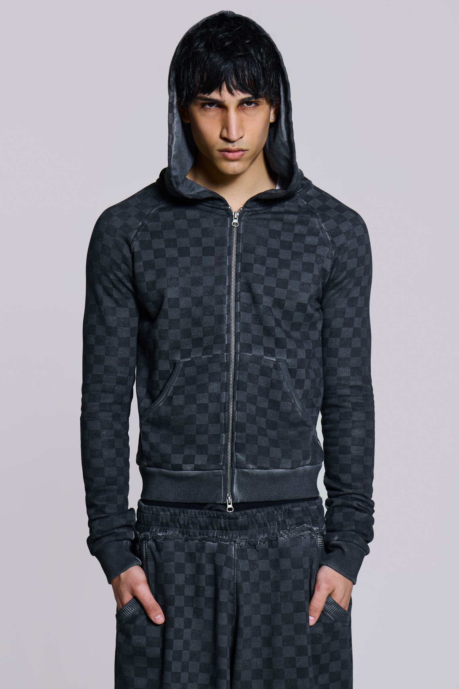 Checkerboard Mini Monster Hoodie