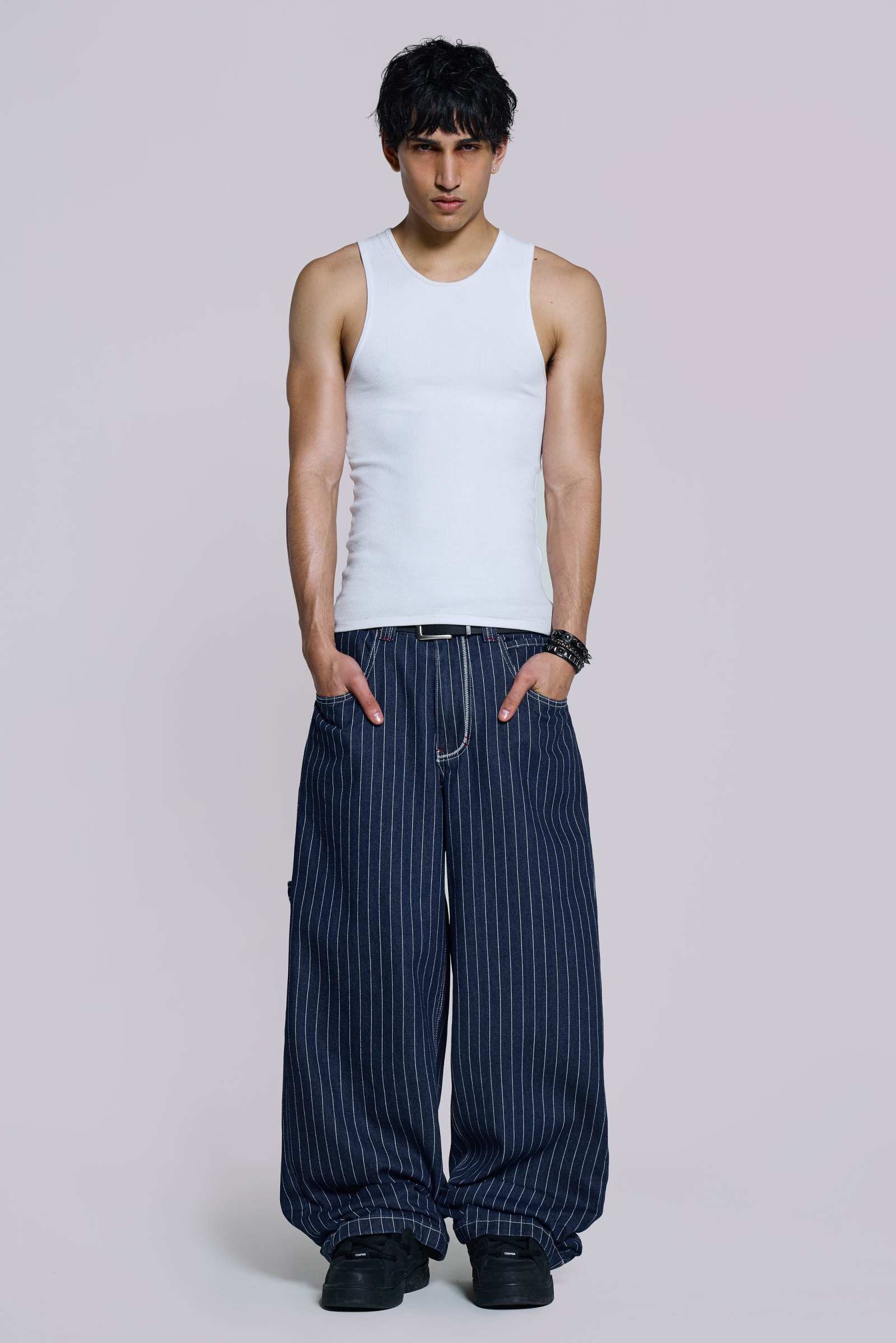 STRIPE デニム menes jaded london bigboy ラスト1点 バギーデニム menes jaded london bigboy似 - メルカリ