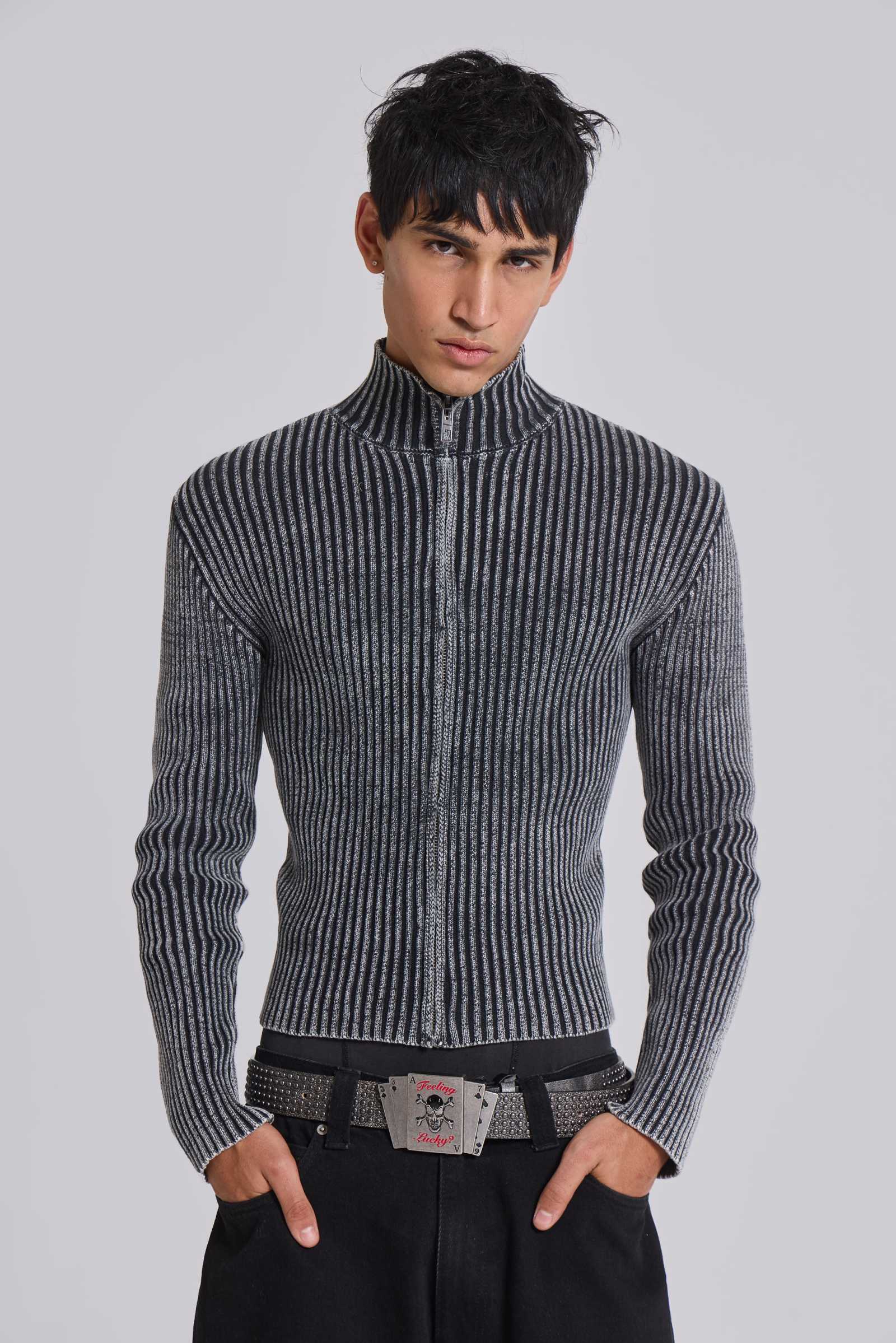 Black Lucid Knit Track Top