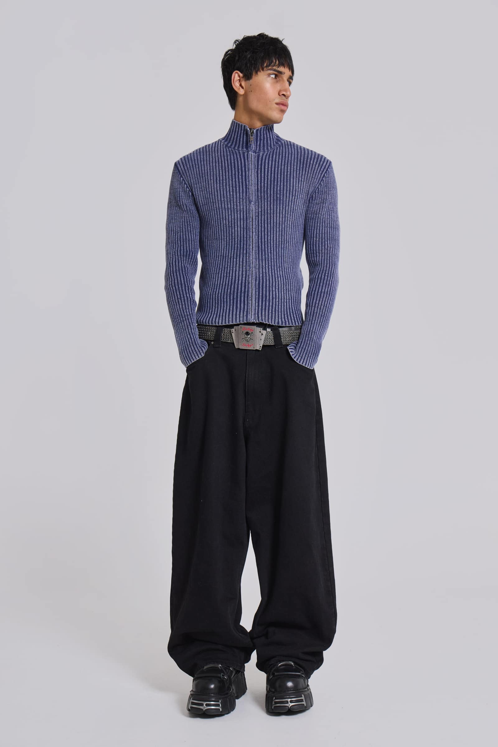 Blue Lucid Knit Track Top