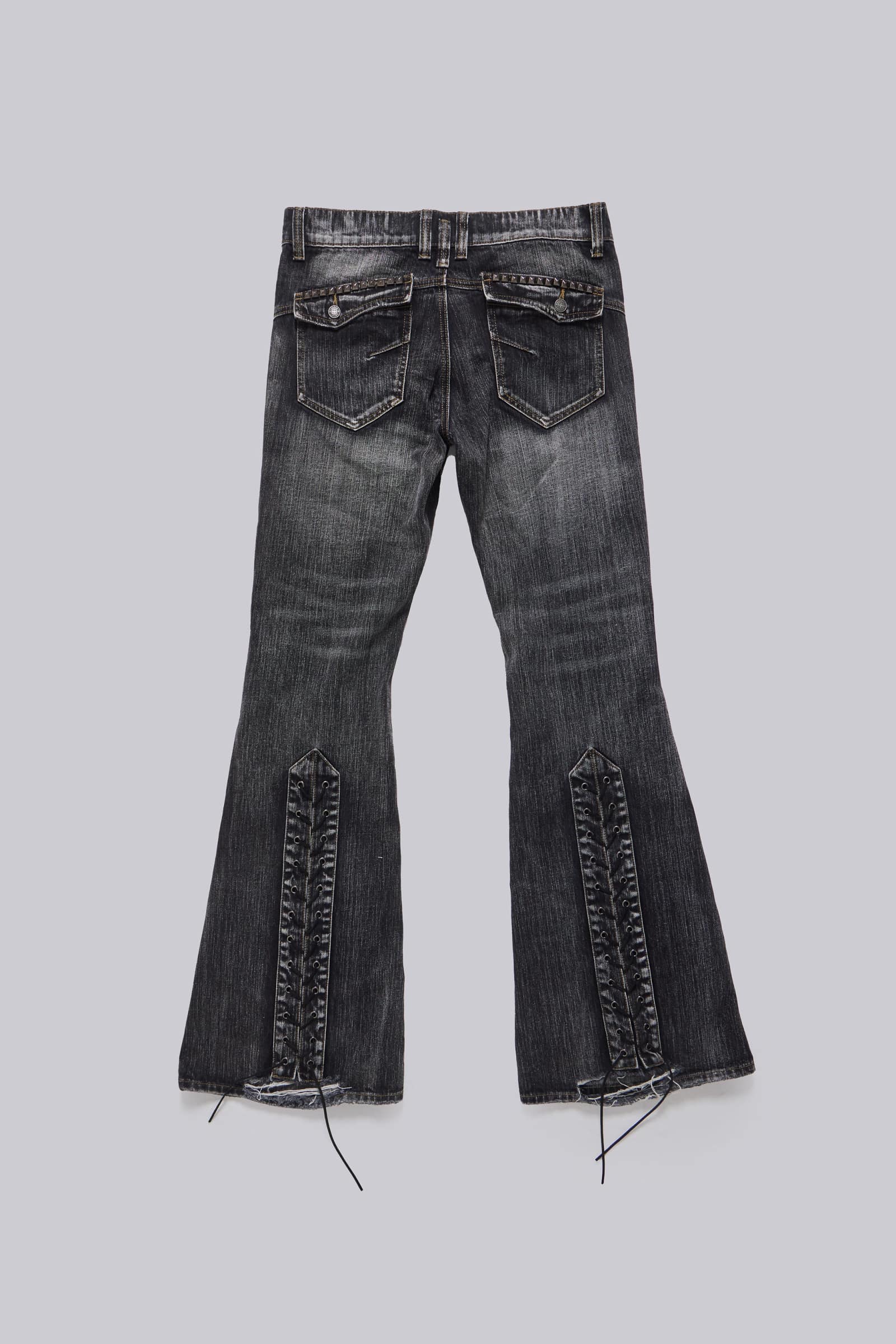 Washed Black Laced Bootcut Jeans Jaded Man - Main Image