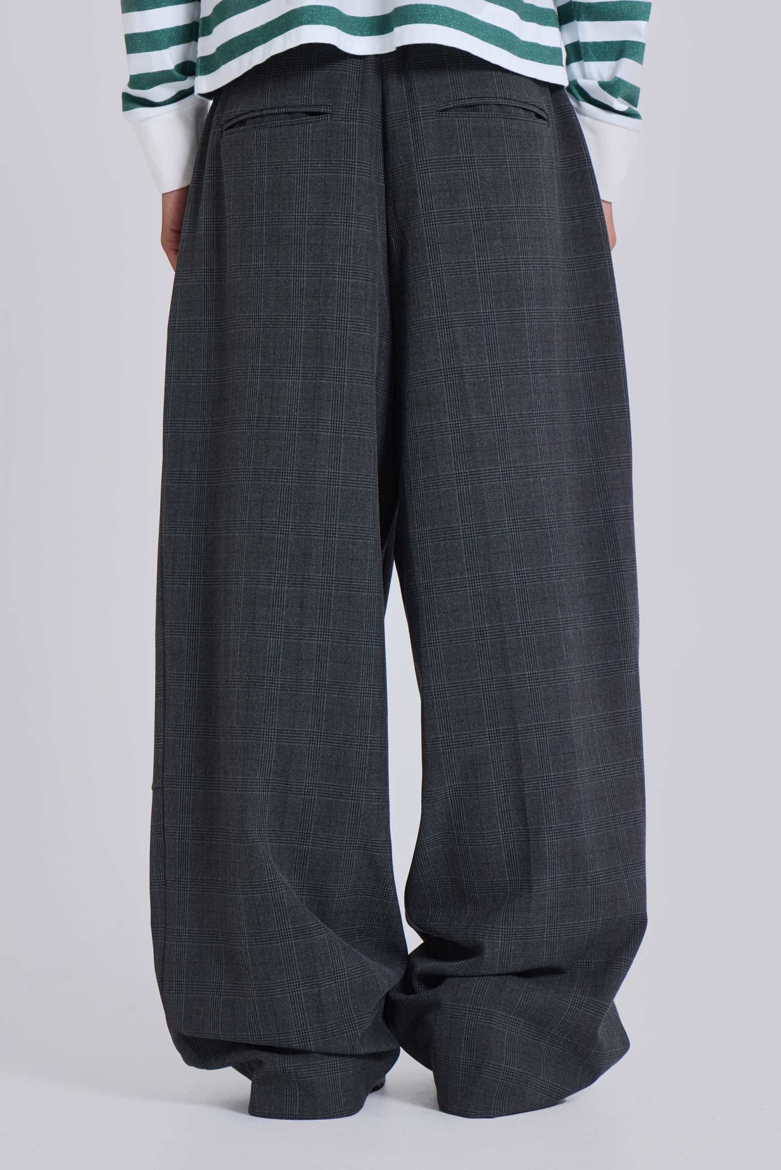 Grey Check Goliath Suit Trousers
