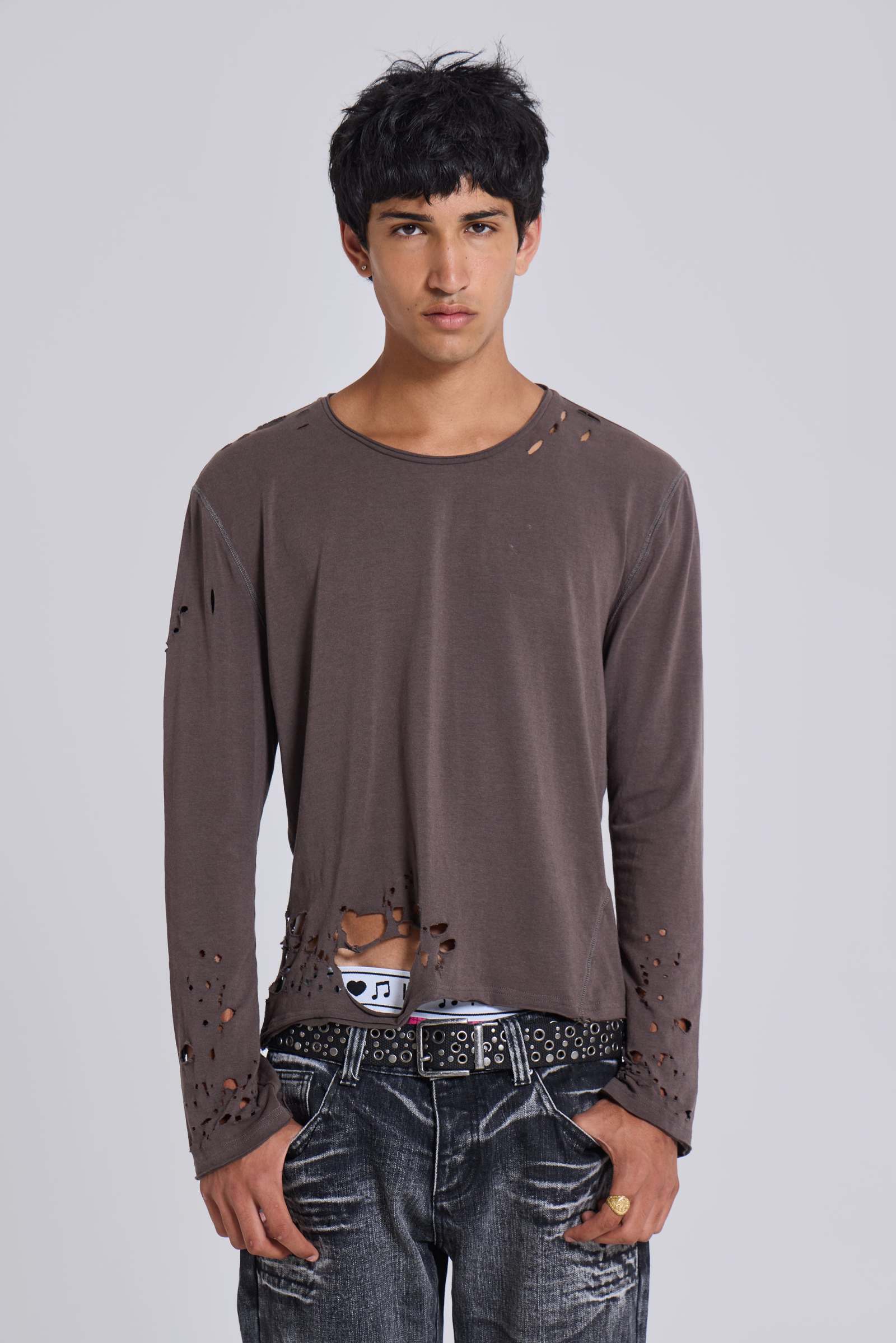Mauve Bitten Long Sleeve Top