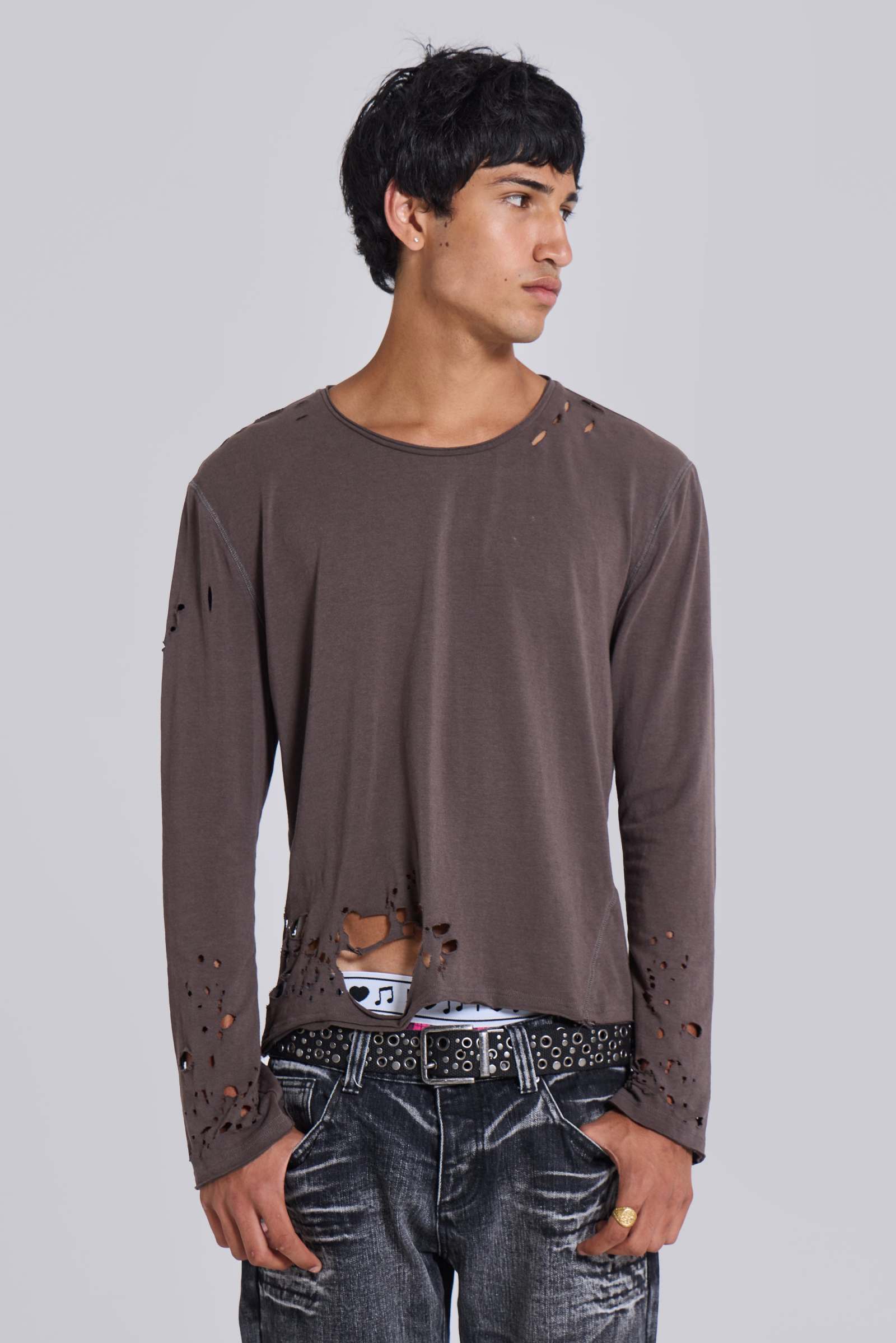 Mauve Bitten Long Sleeve Top