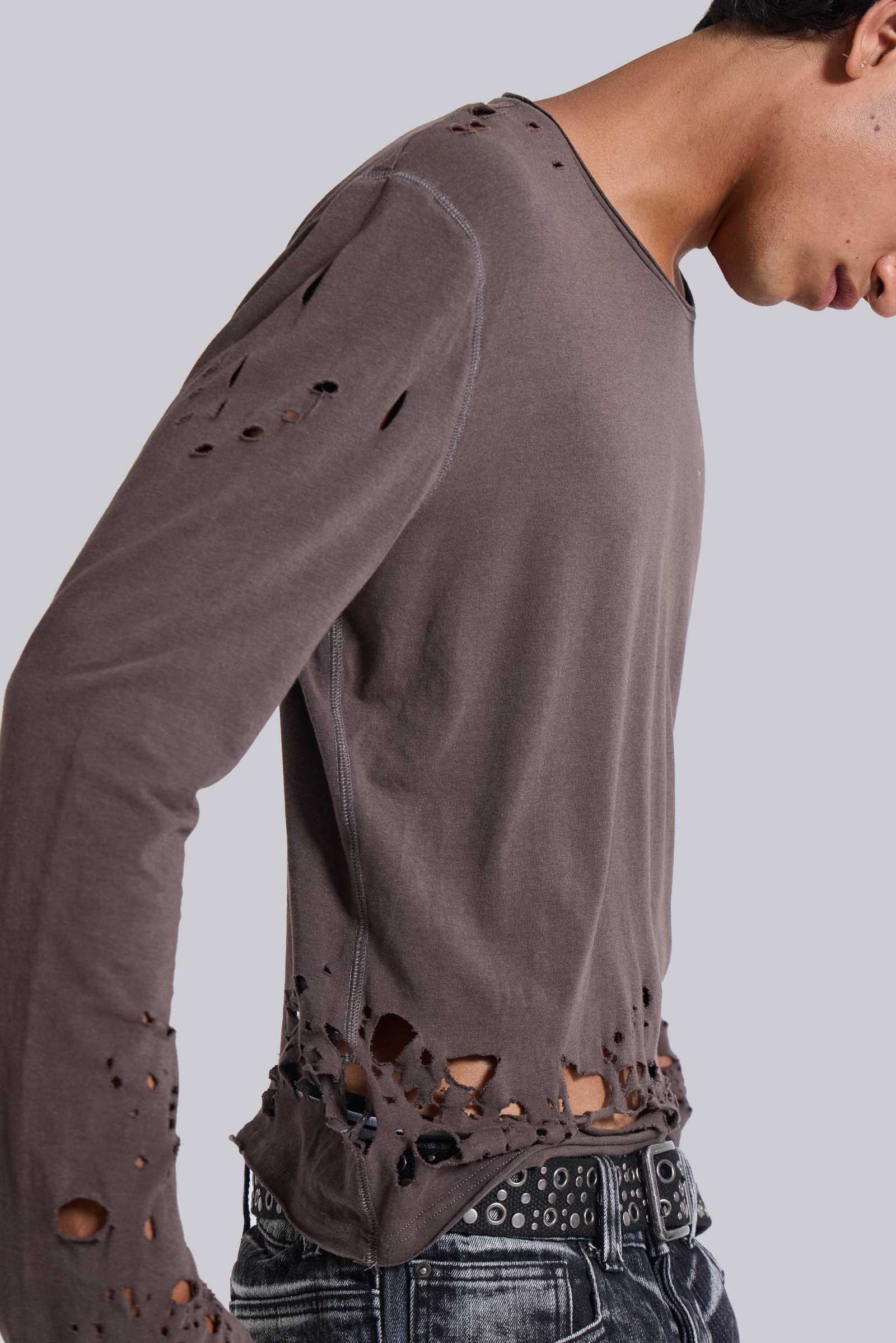 Mauve Bitten Long Sleeve Top