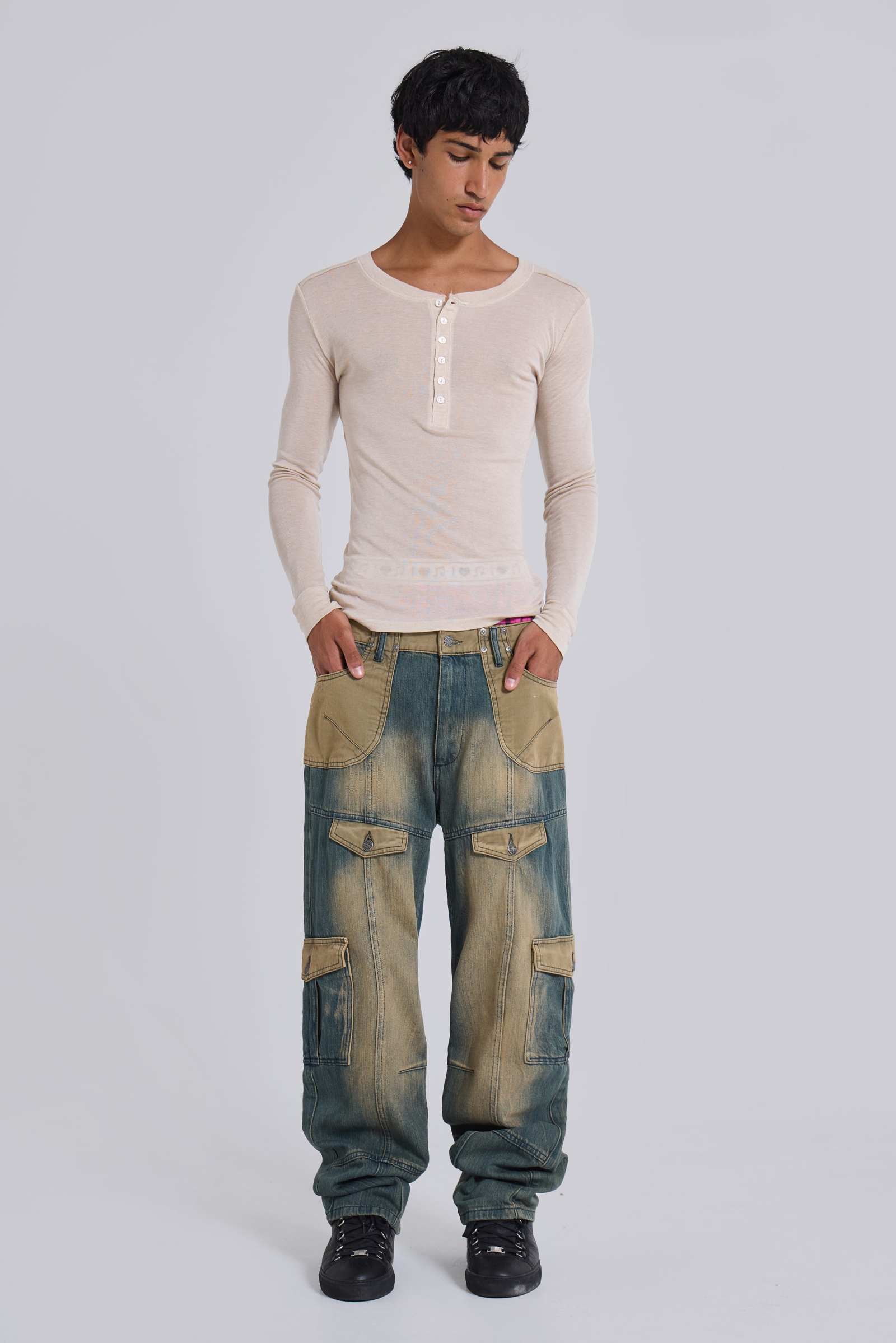 Oatmeal Haze Henley Top