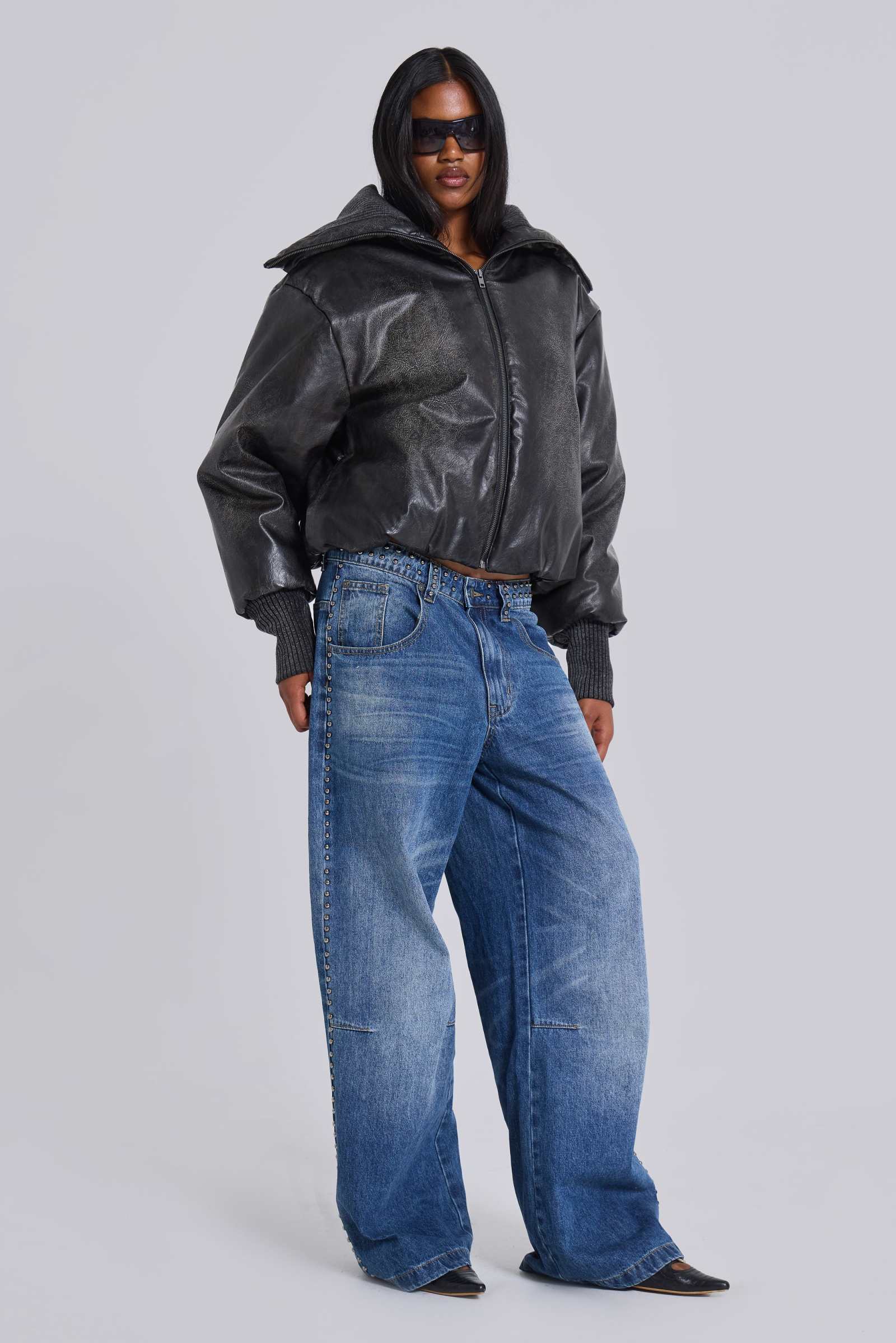 Alloy Vegan Leather Bomber Jacket Jaded London Clothing