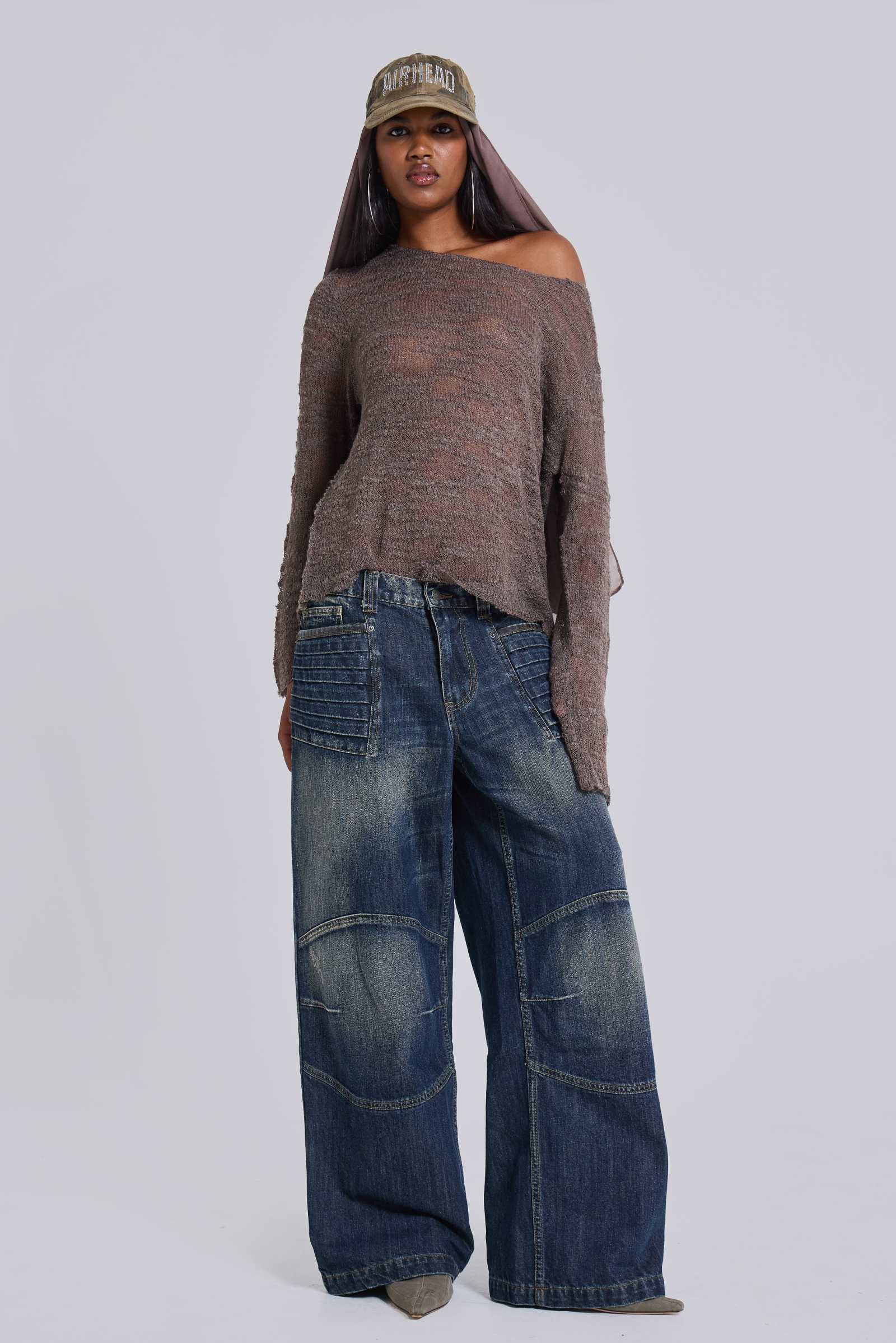 送関込 JADED LONDON Crash Biker Colossus Jeans デニム Mid Blue Biker Colossus Jeans | Jaded London