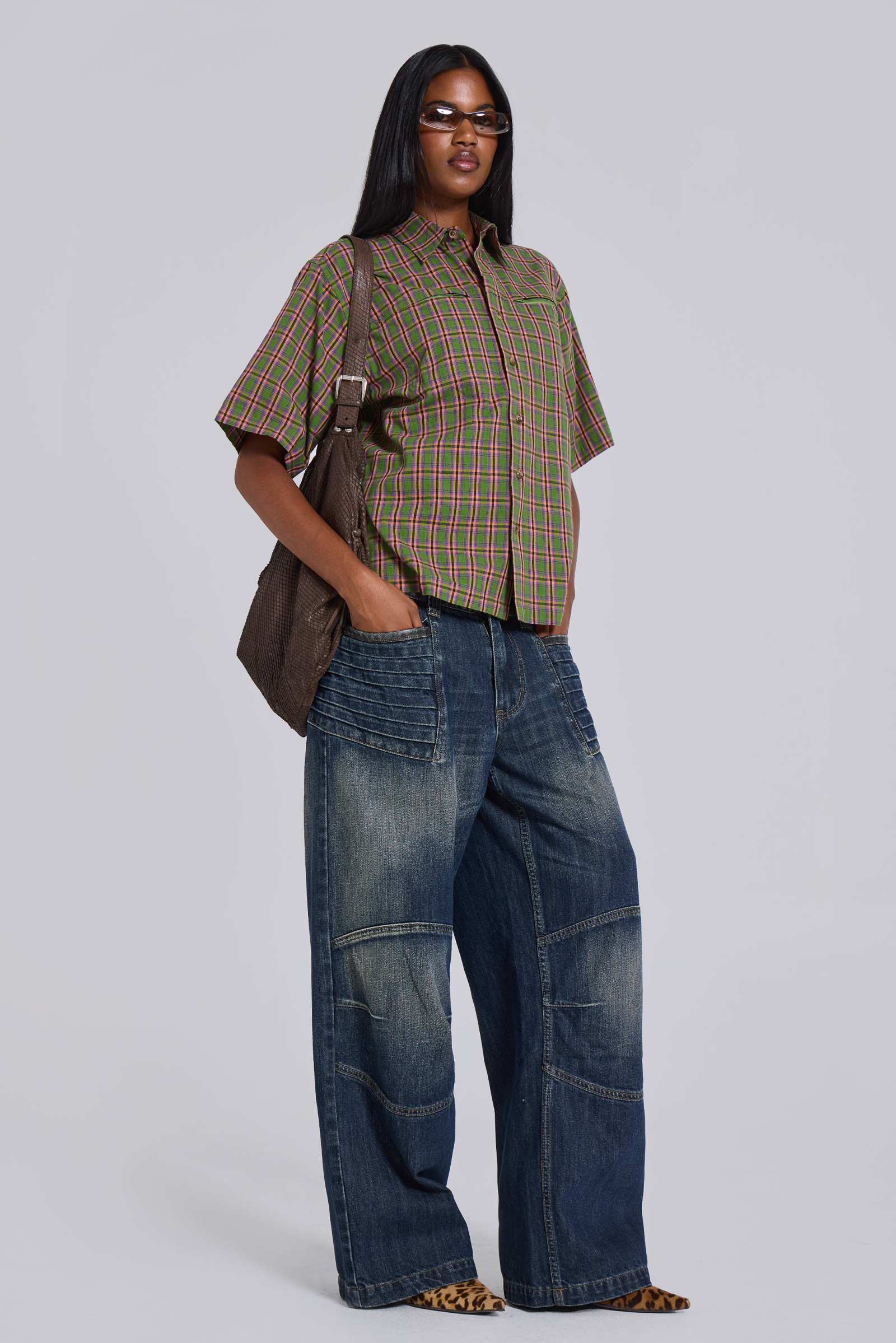 関送込★JADED LONDON★Crushed Short Sleeve T-シャツ Wasted Check Shirt | Jaded London | Clothing